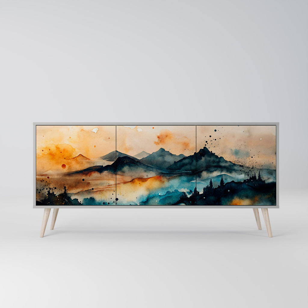 OMINOUS MOUNTAINS Sideboard mit 3 Türen in grauer Ausführung