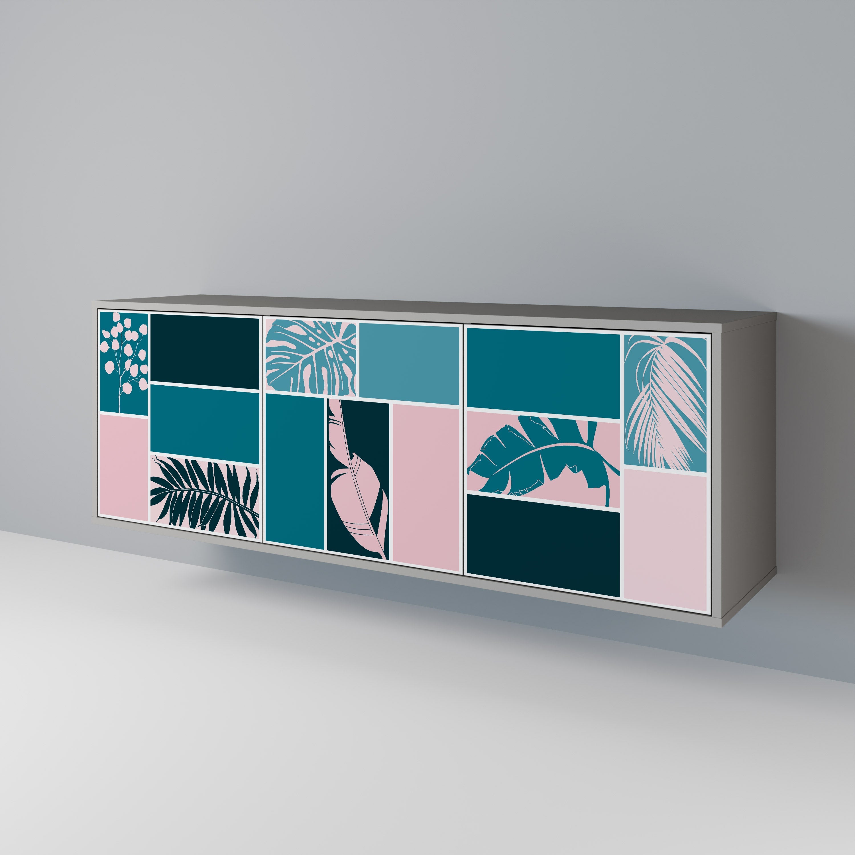 COMBINATION OF SHAPES 3-türiges Sideboard in grauer Ausführung