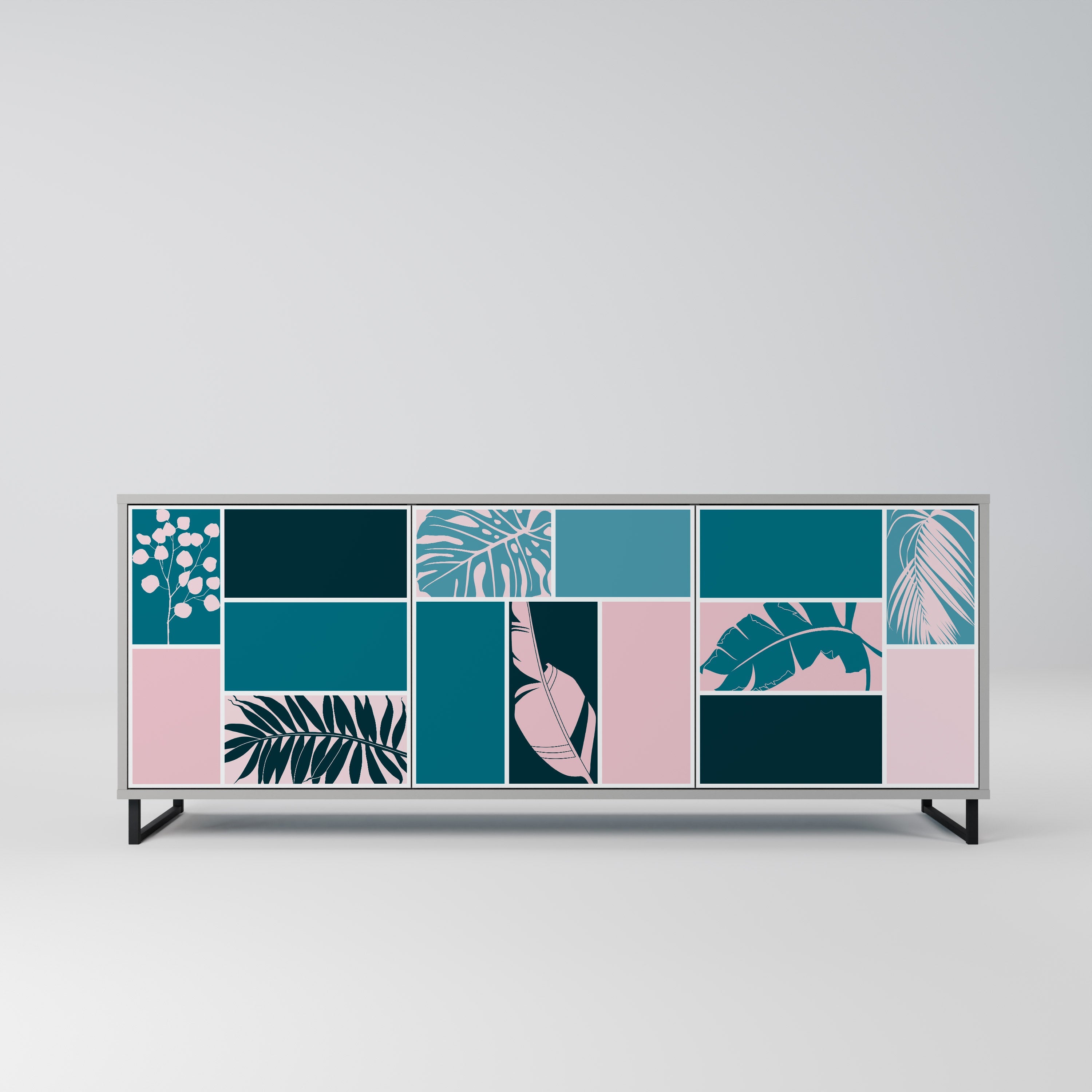 COMBINATION OF SHAPES 3-türiges Sideboard in grauer Ausführung
