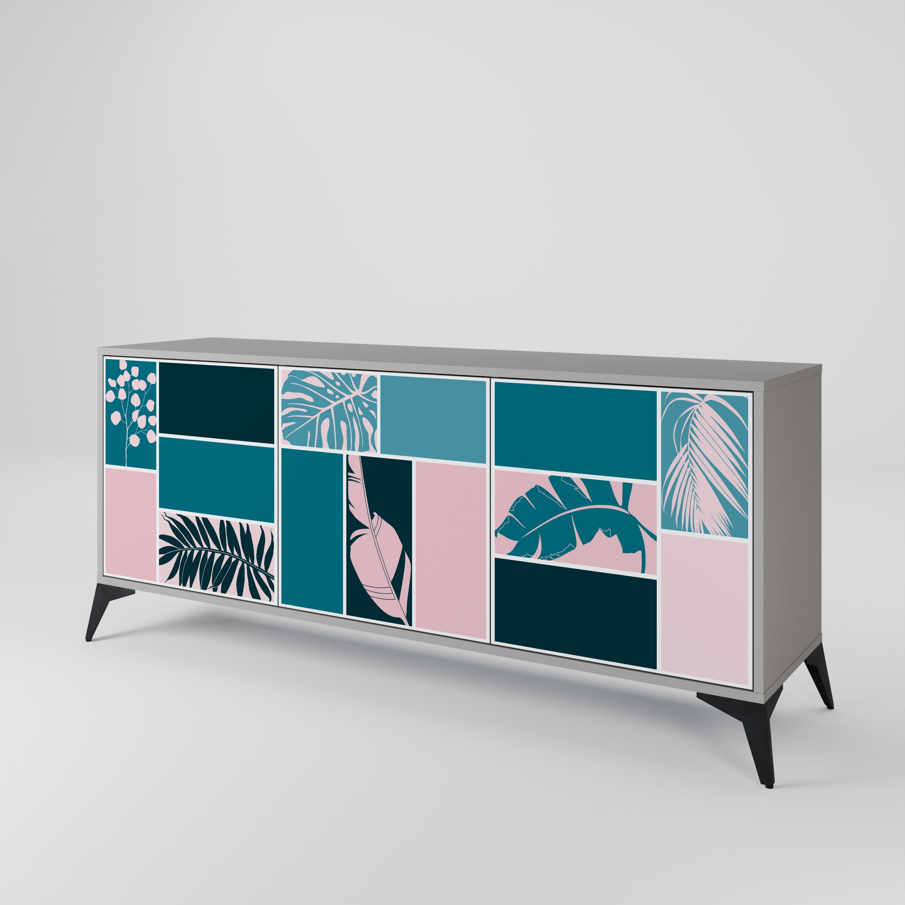 COMBINATION OF SHAPES 3-türiges Sideboard in grauer Ausführung