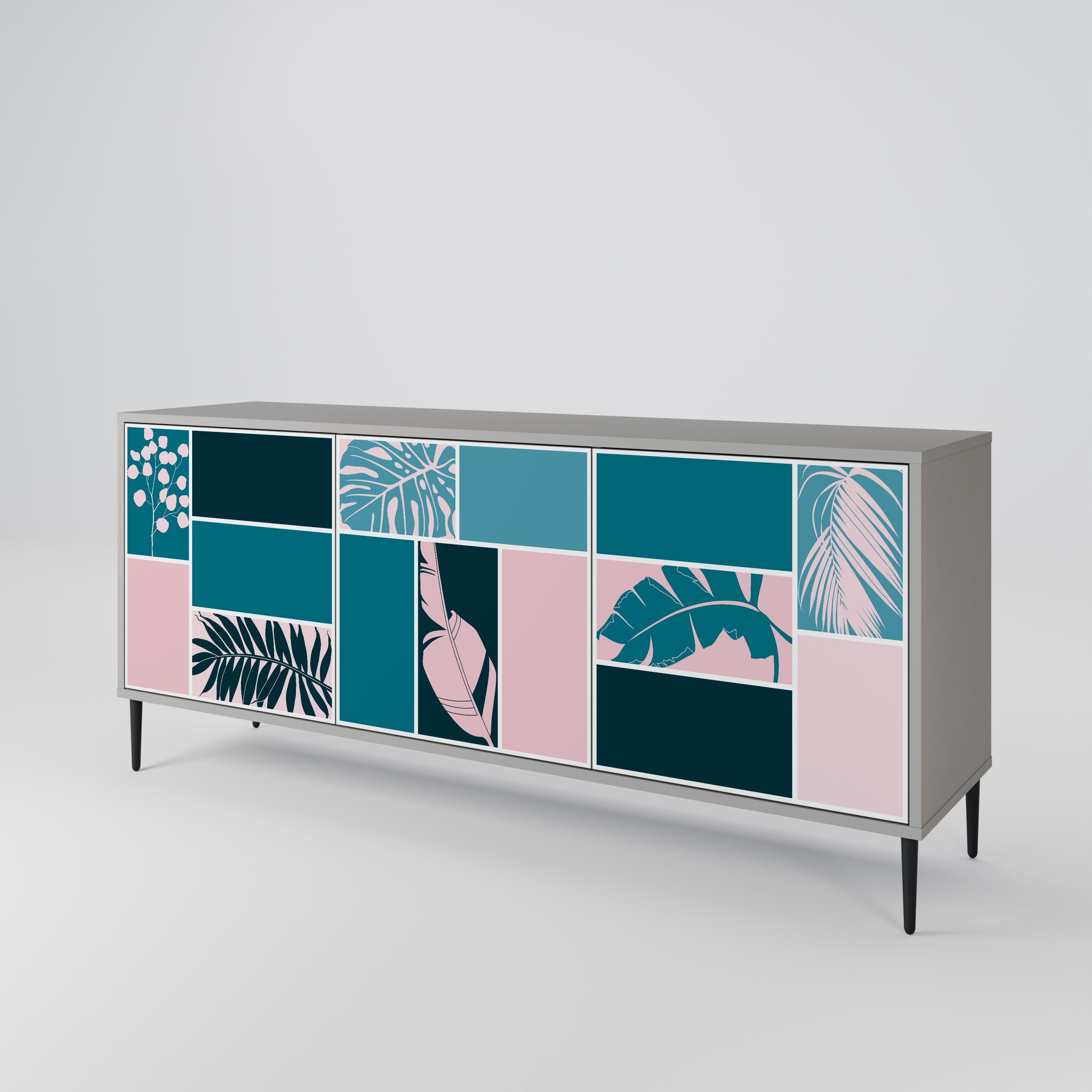 COMBINATION OF SHAPES 3-türiges Sideboard in grauer Ausführung
