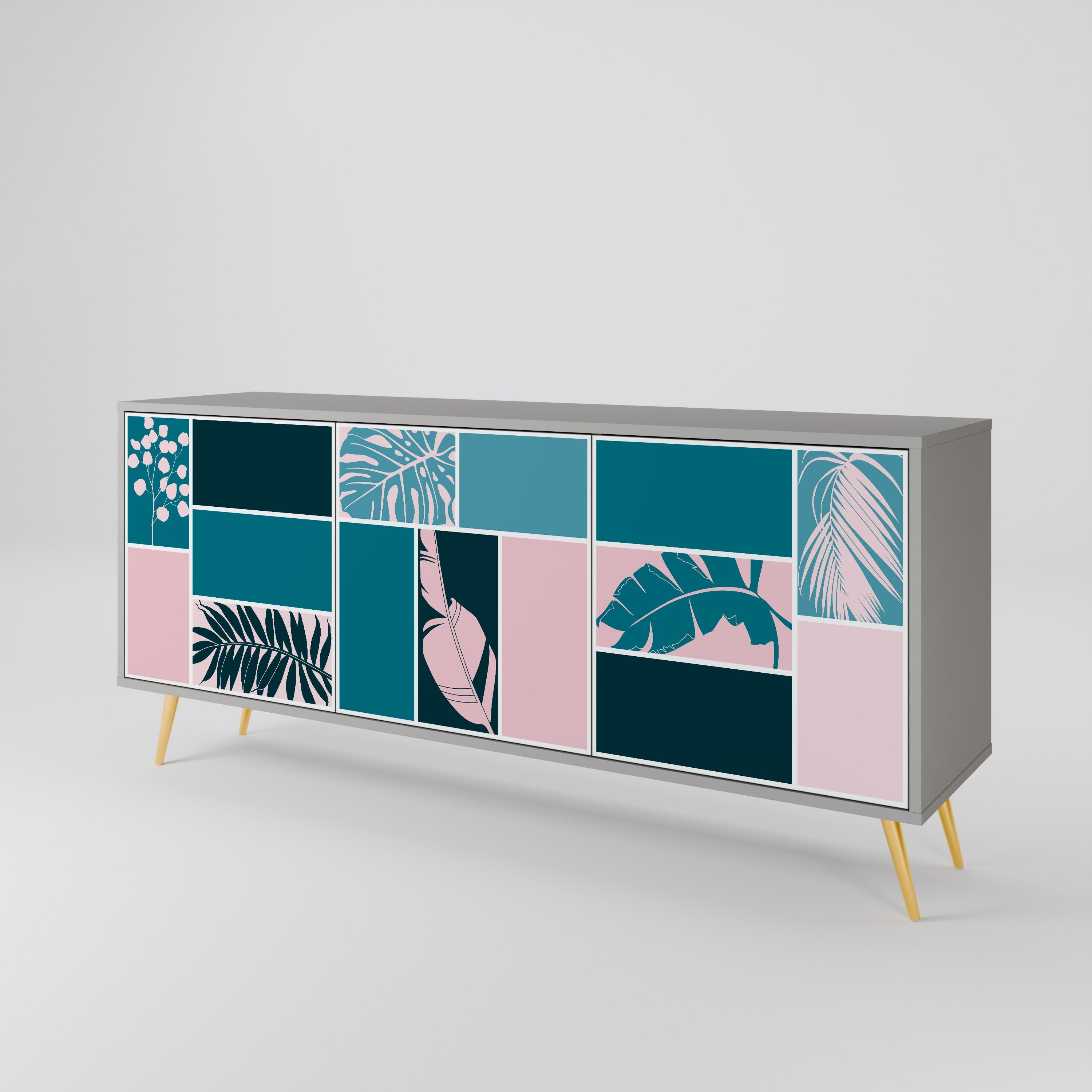 COMBINATION OF SHAPES 3-türiges Sideboard in grauer Ausführung