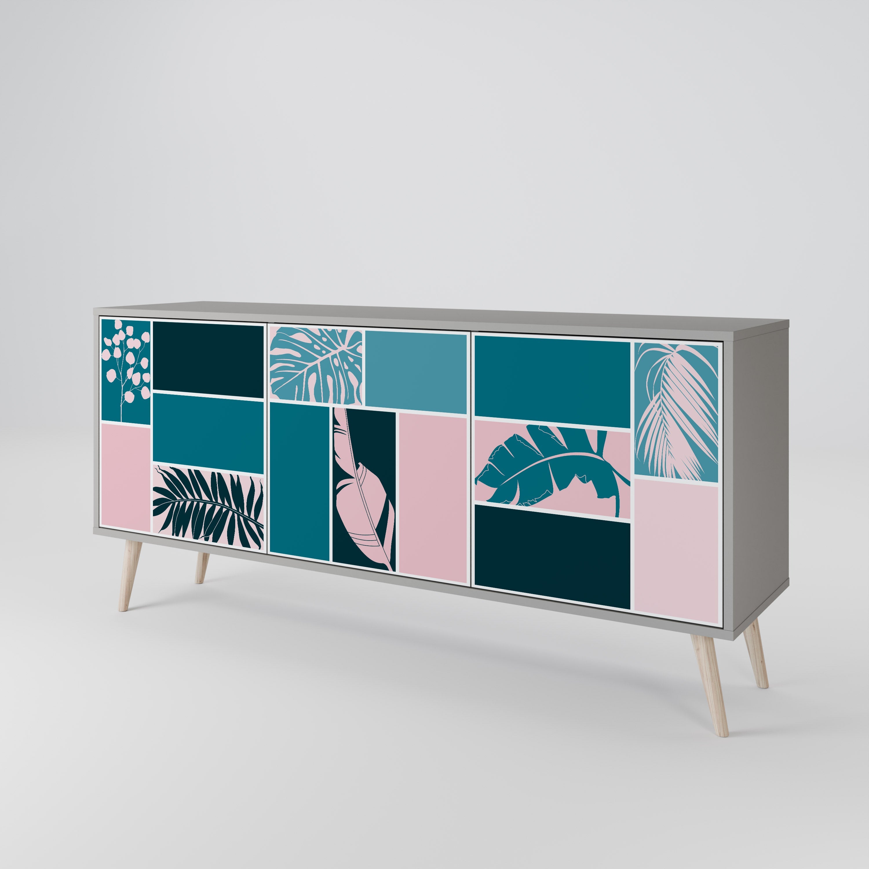 COMBINATION OF SHAPES 3-türiges Sideboard in grauer Ausführung
