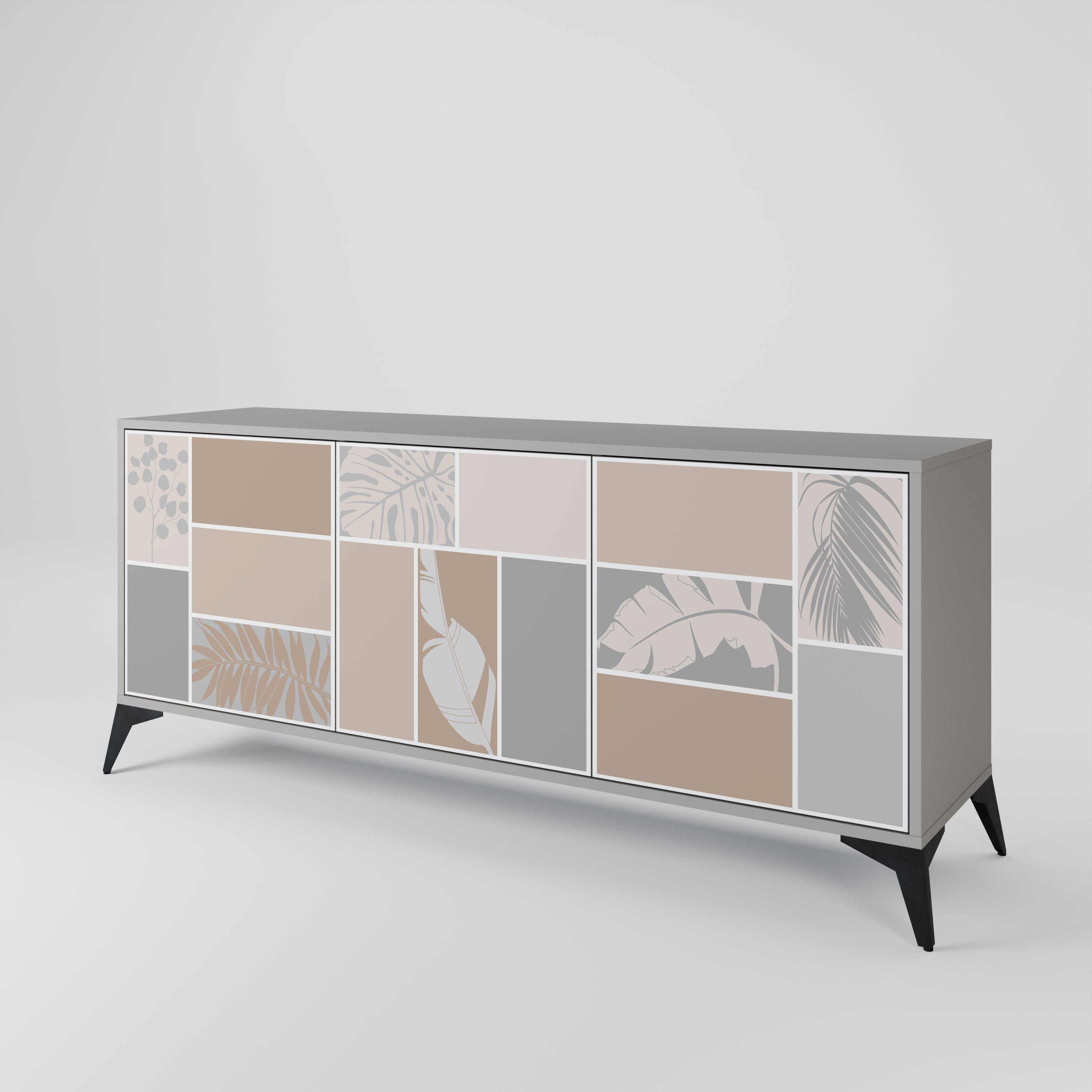 TROPICAL SHAPES 3-türiges Sideboard in grauer Ausführung