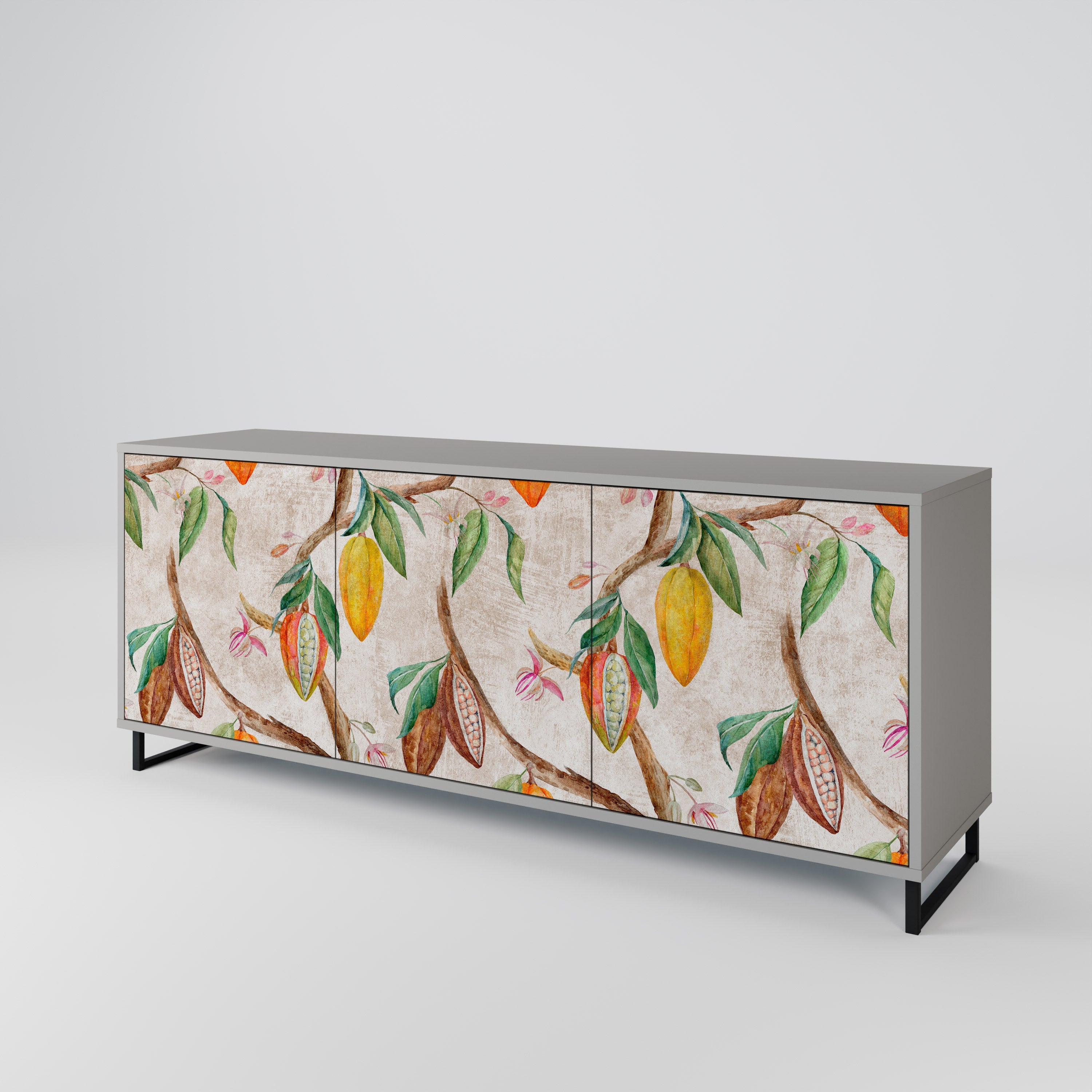 COCOA FRUITS 3-türiges Sideboard in grauer Ausführung