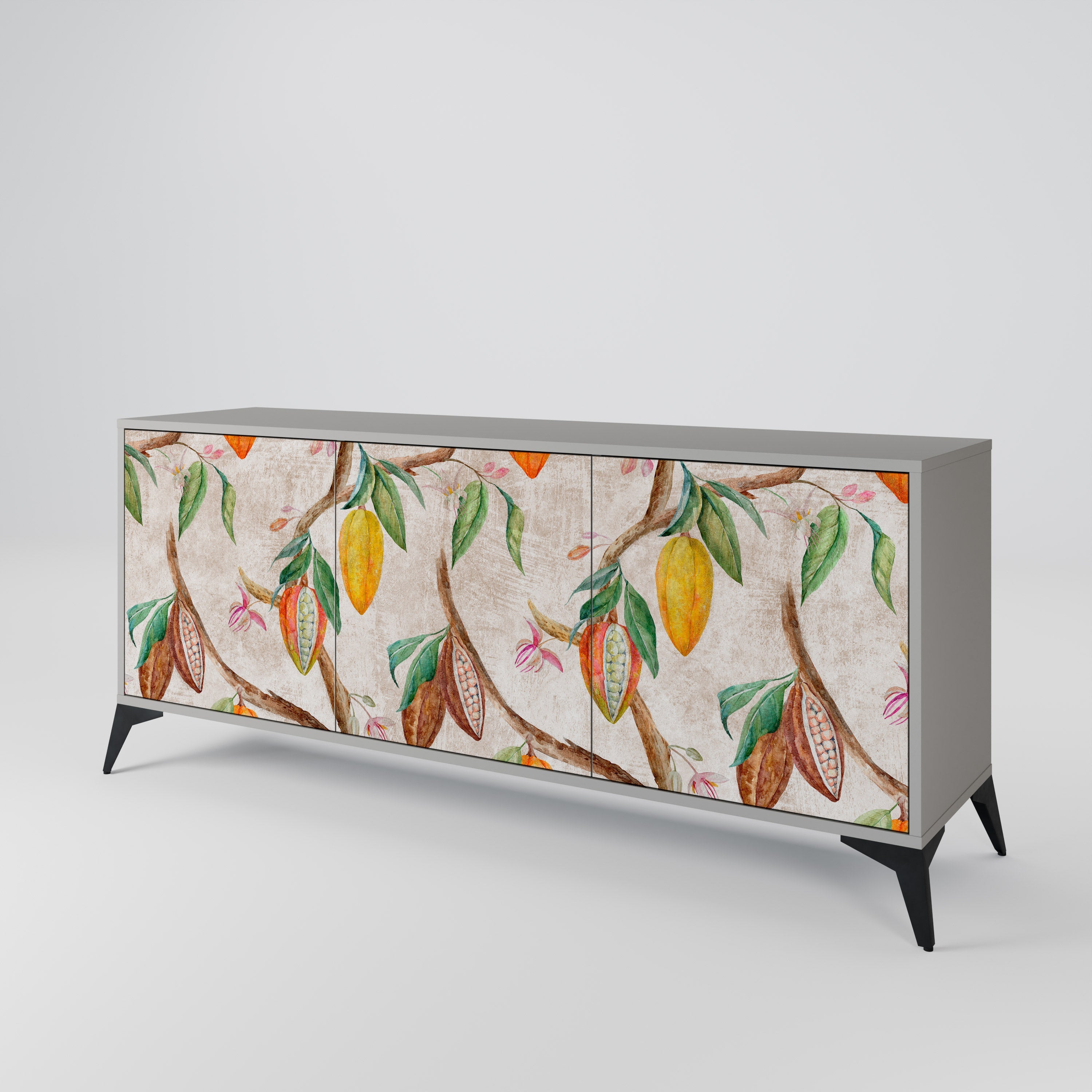 COCOA FRUITS 3-türiges Sideboard in grauer Ausführung