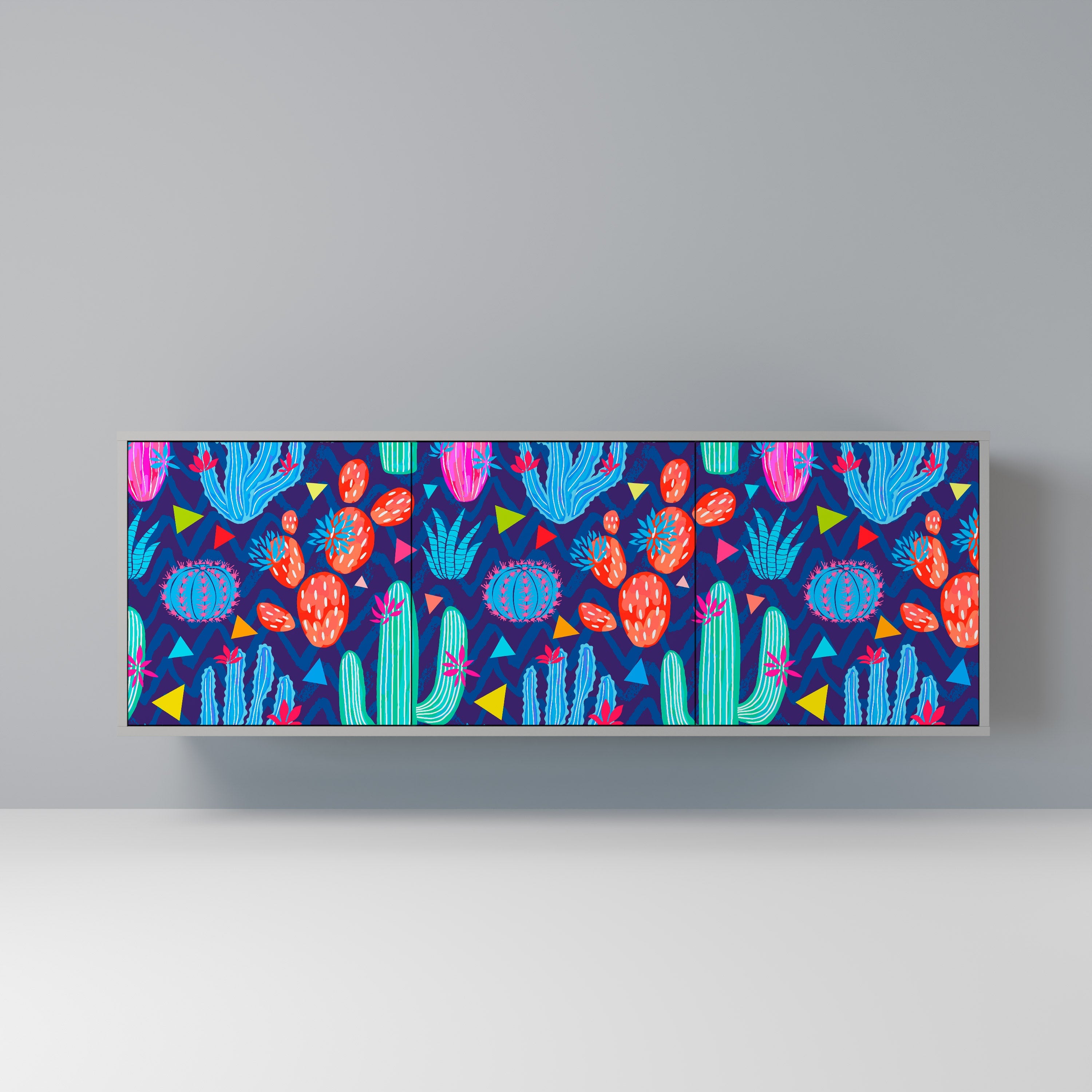 CACTUS VIBES 3-türiges Sideboard in grauem Finish