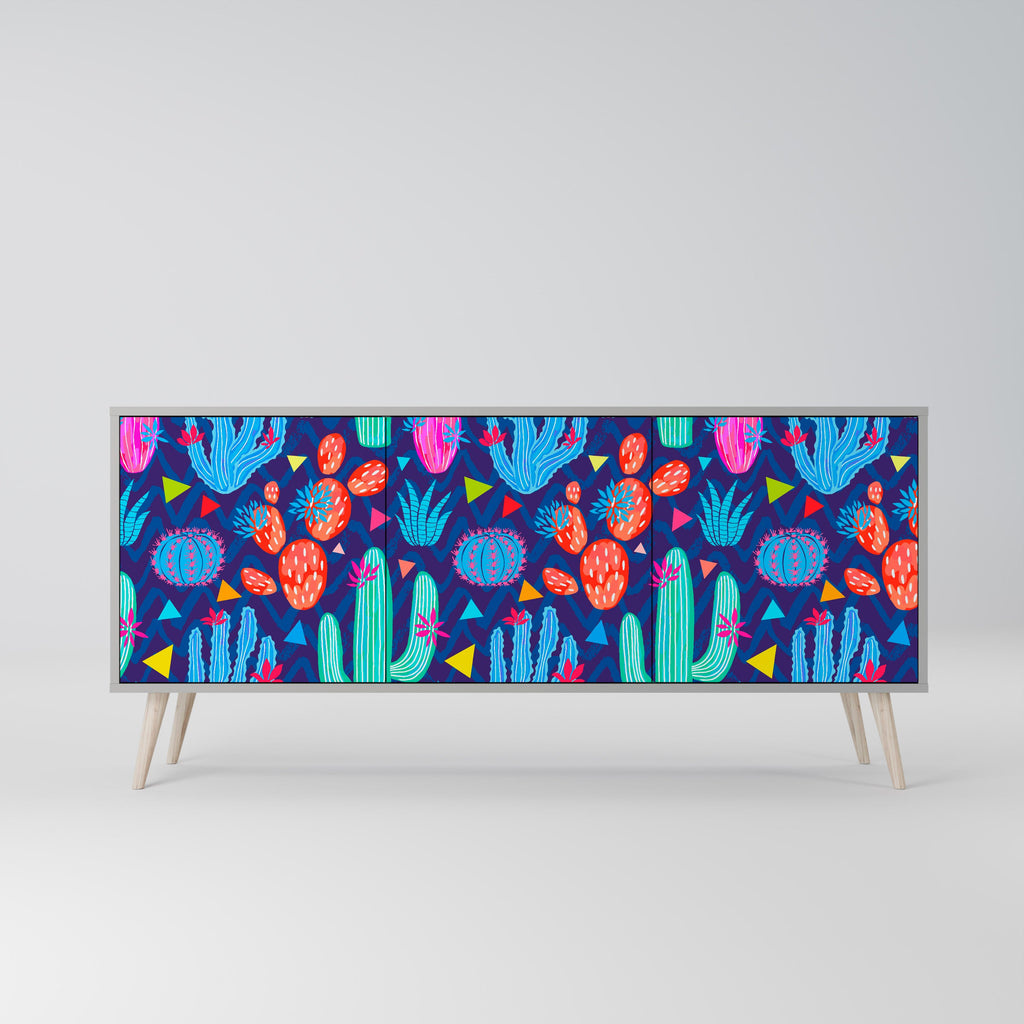 CACTUS VIBES 3-türiges Sideboard in grauem Finish