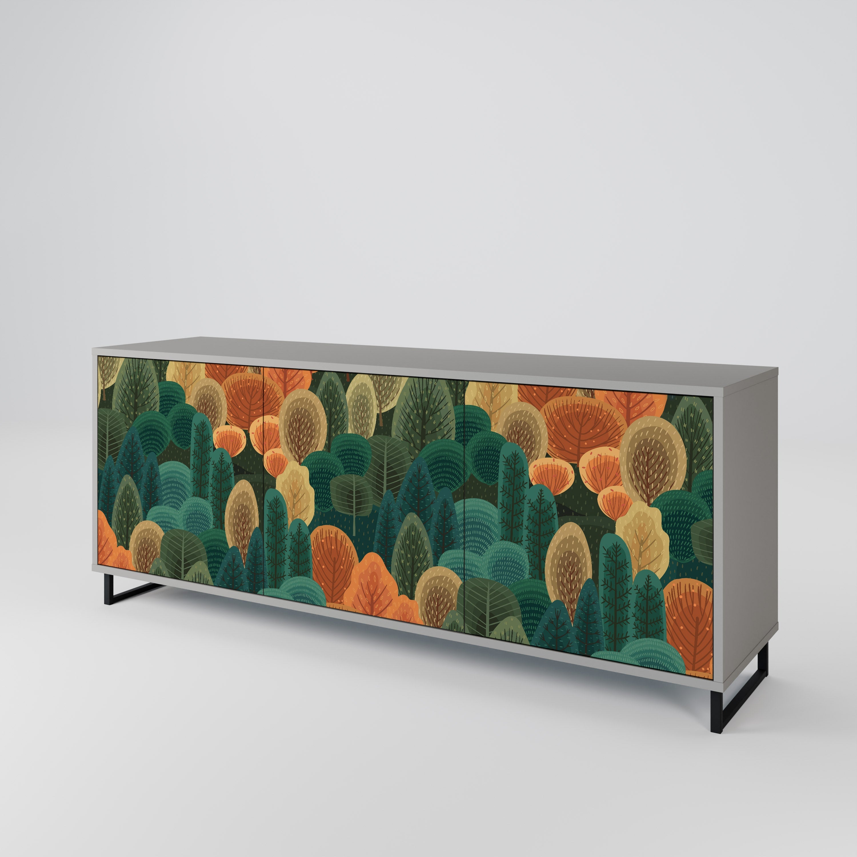 AUTUMN KALEIDOSCOPE Sideboard mit 3 Türen in grauer Ausführung