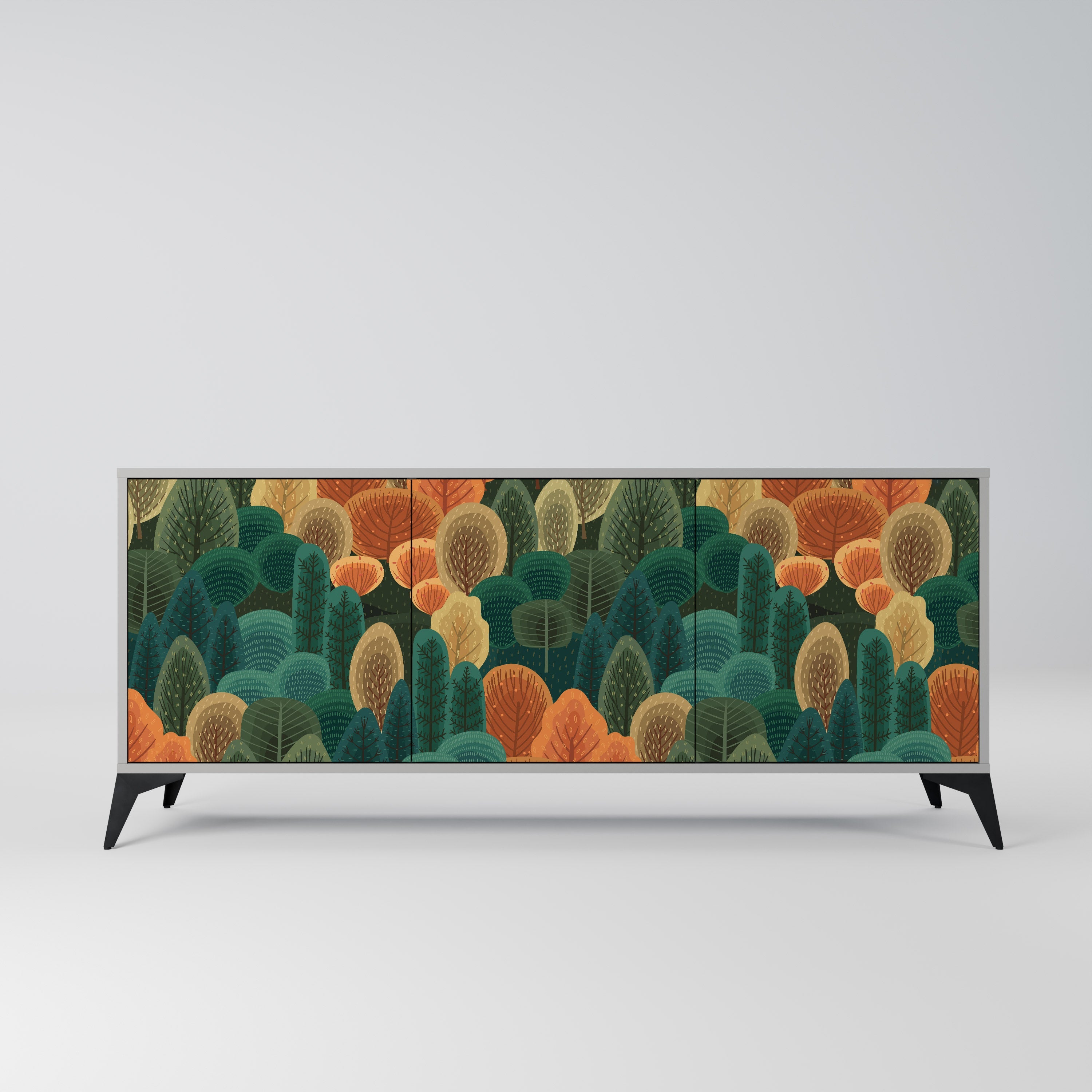 AUTUMN KALEIDOSCOPE Sideboard mit 3 Türen in grauer Ausführung
