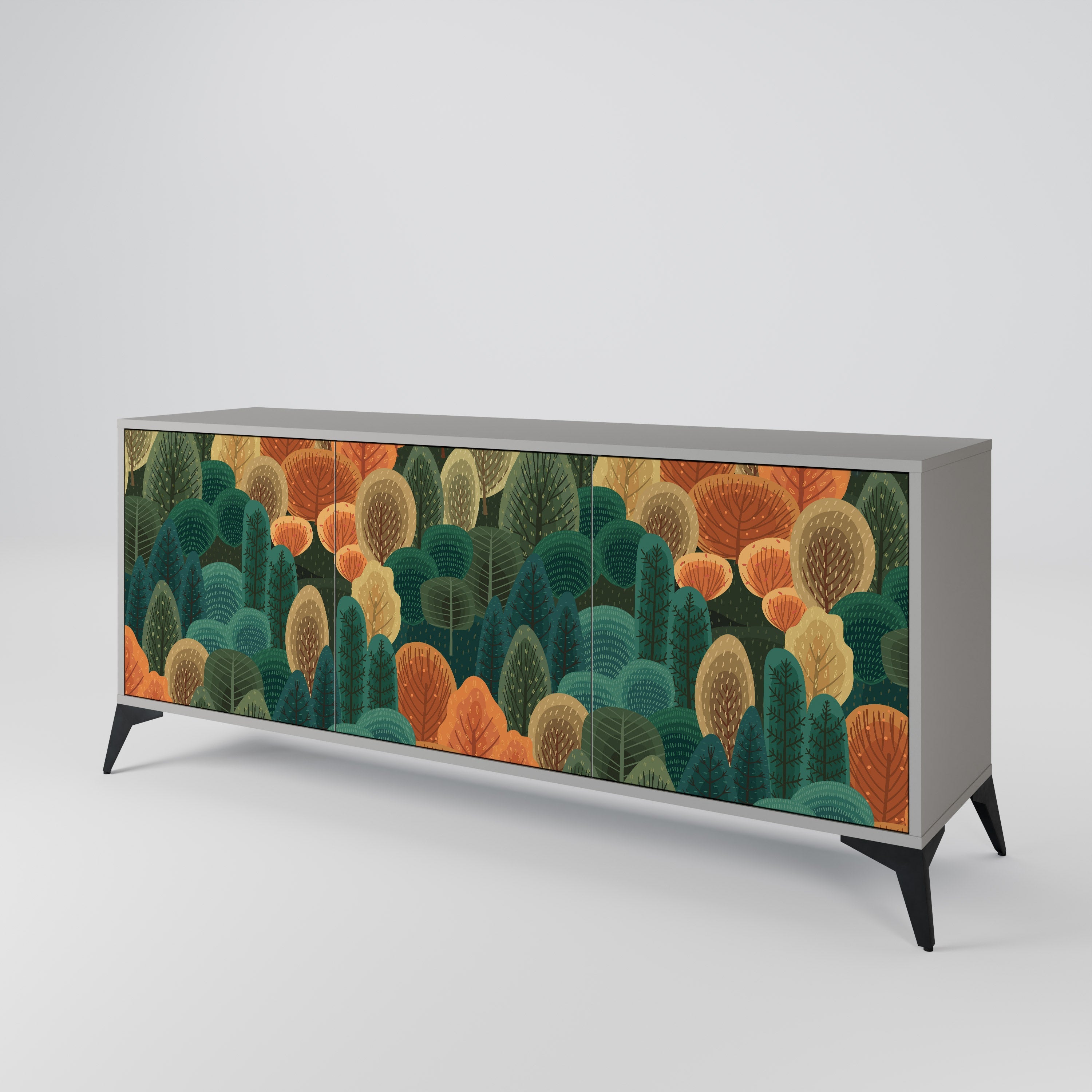 AUTUMN KALEIDOSCOPE Sideboard mit 3 Türen in grauer Ausführung
