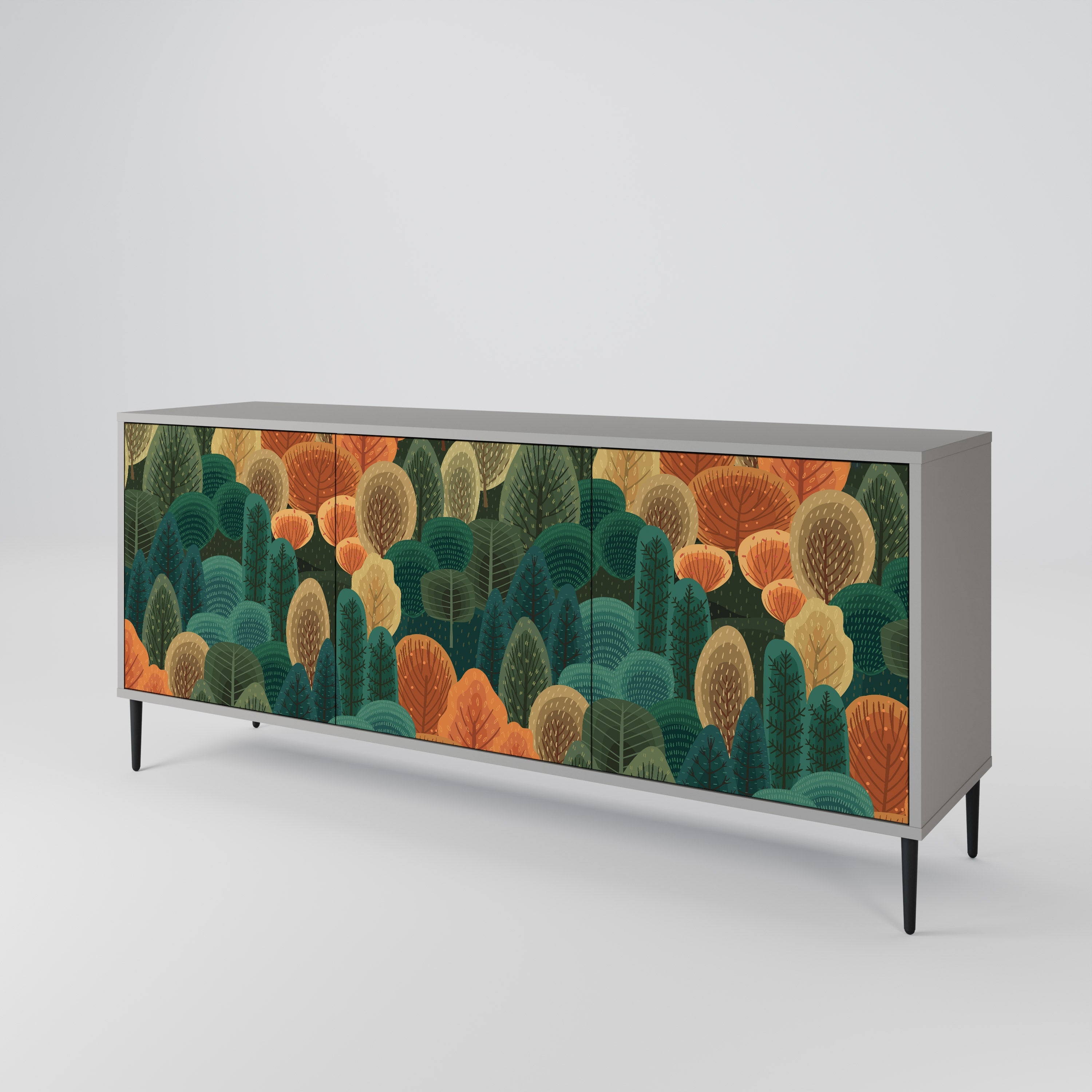AUTUMN KALEIDOSCOPE Sideboard mit 3 Türen in grauer Ausführung