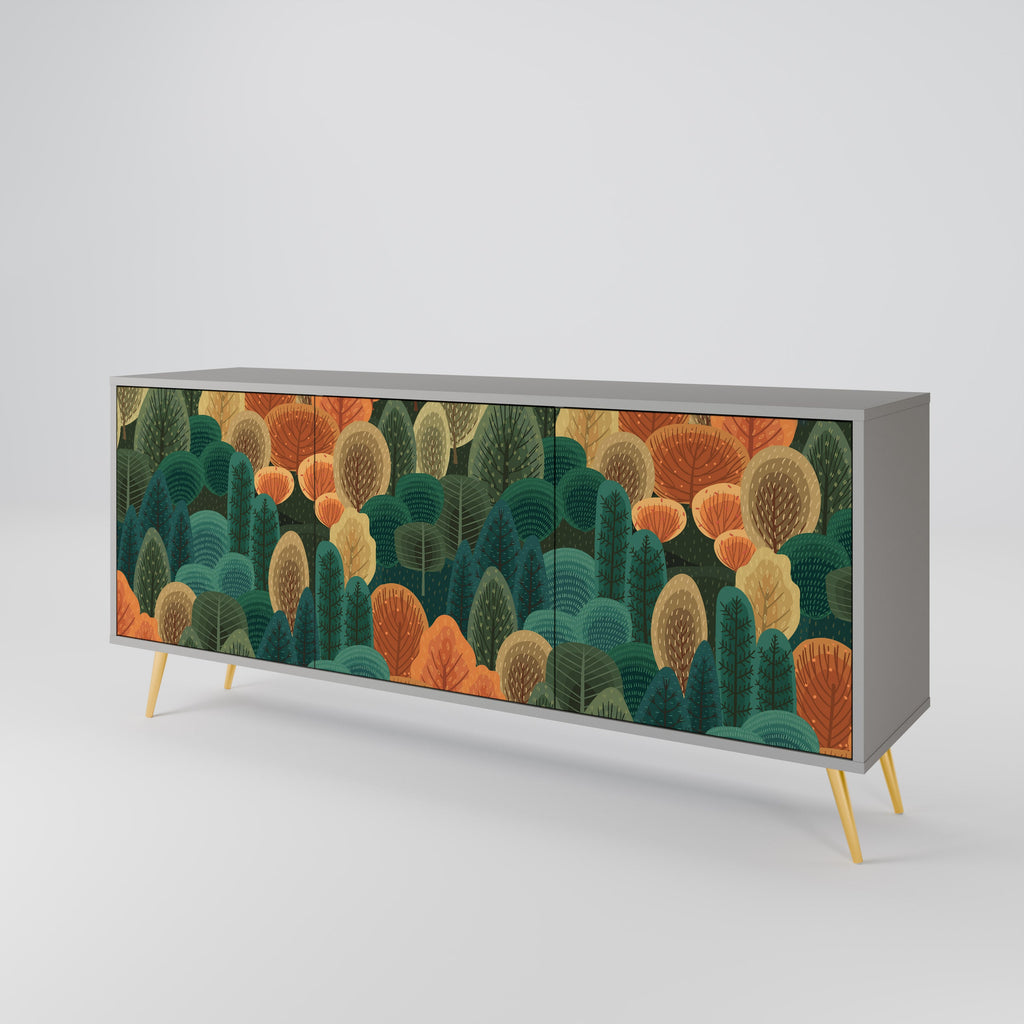 AUTUMN KALEIDOSCOPE Sideboard mit 3 Türen in grauer Ausführung