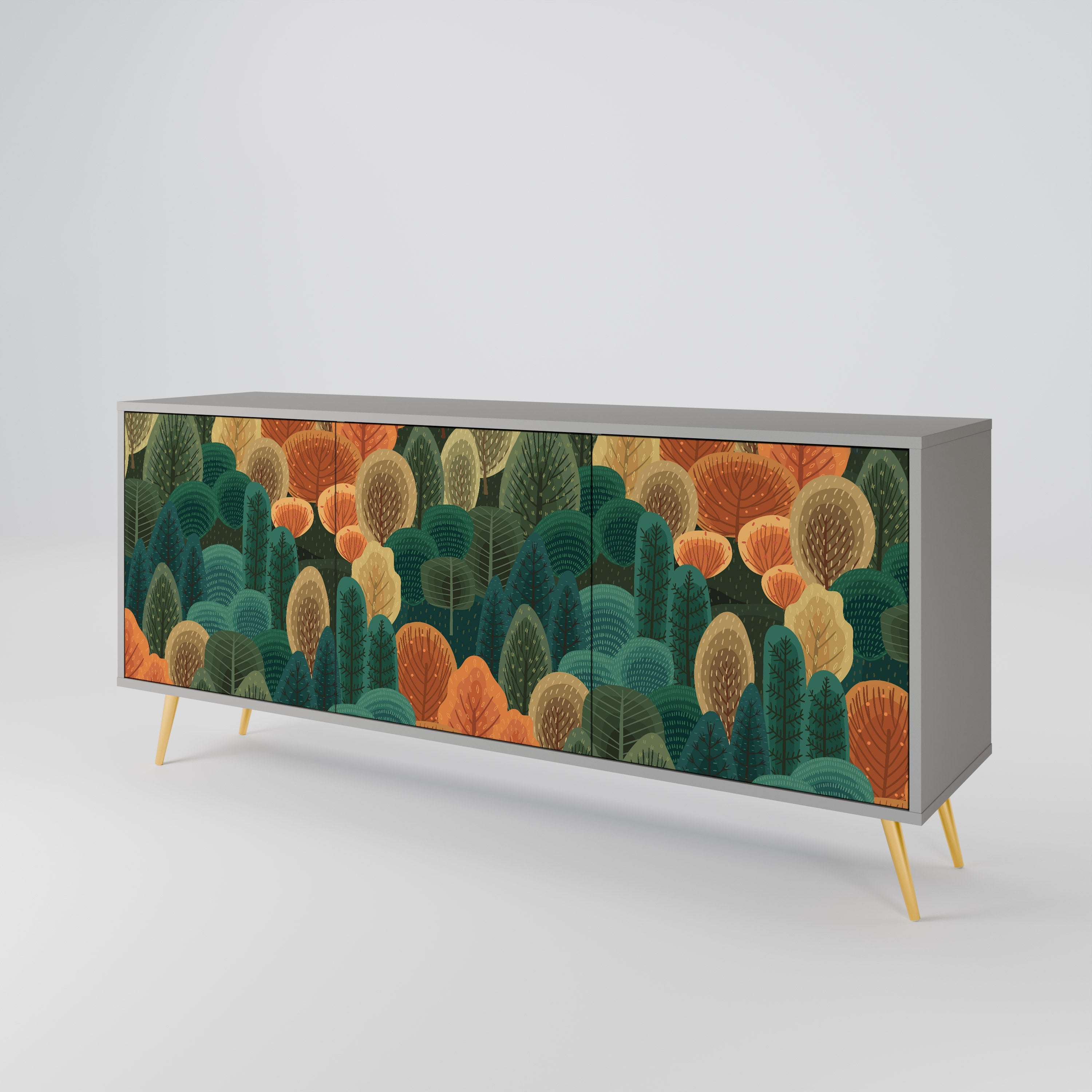 AUTUMN KALEIDOSCOPE Sideboard mit 3 Türen in grauer Ausführung