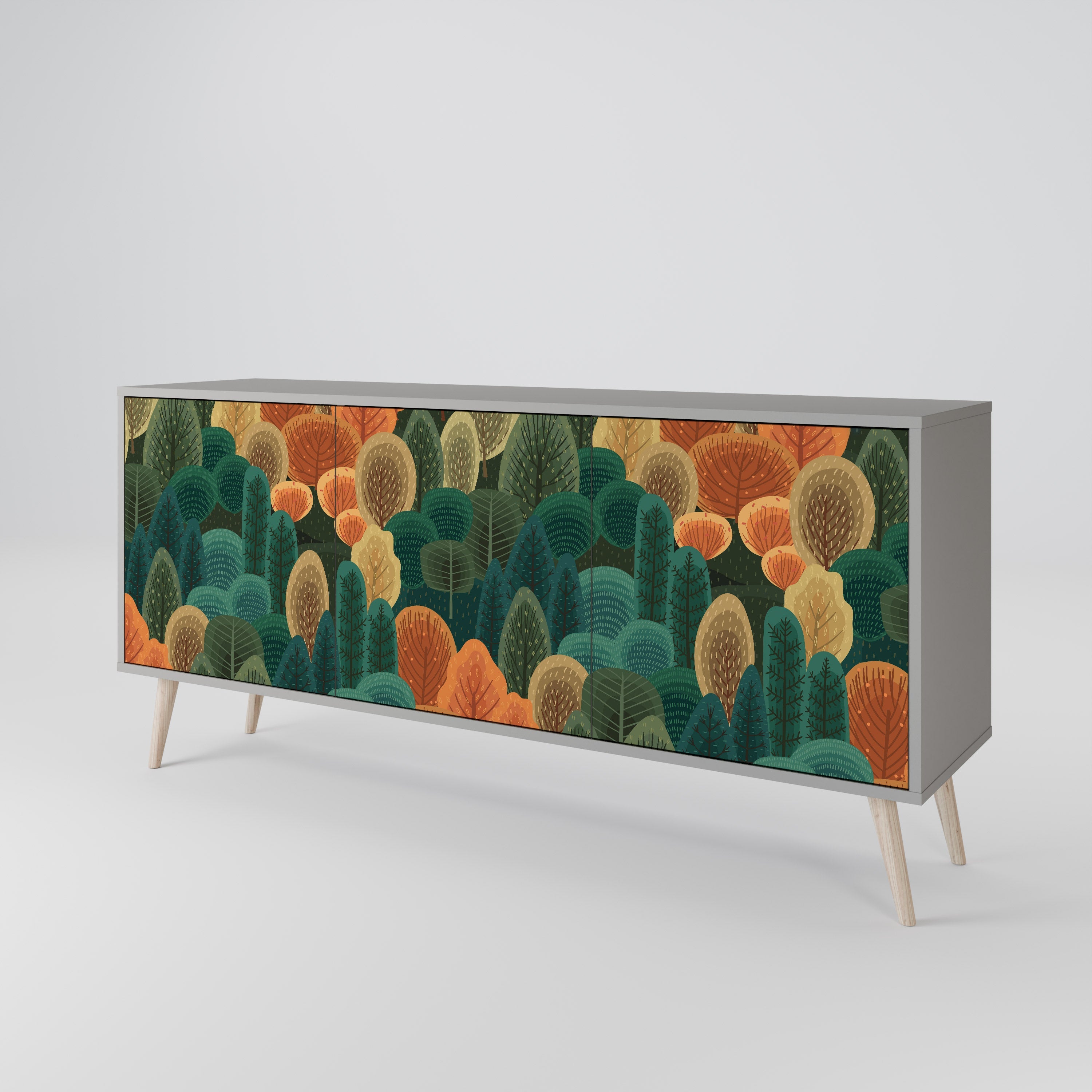 AUTUMN KALEIDOSCOPE Sideboard mit 3 Türen in grauer Ausführung