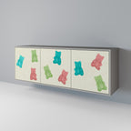 GUMMY BEARS Sideboard mit 3 Türen in Grau