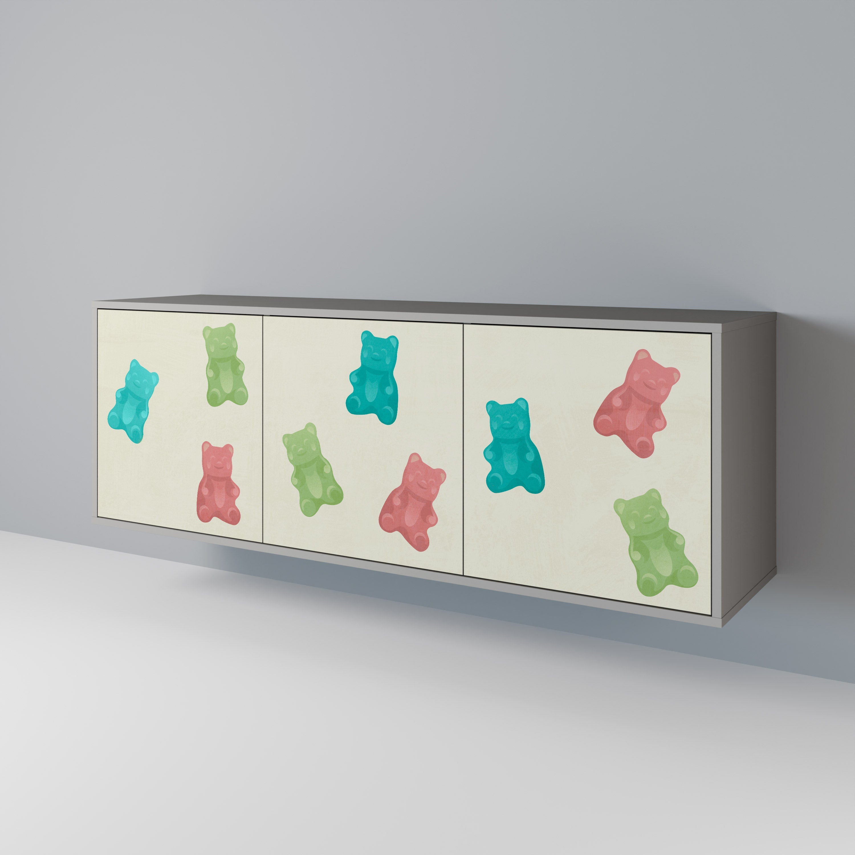 GUMMY BEARS 3-türiges Sideboard in grauer Ausführung