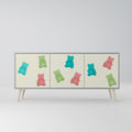 GUMMY BEARS Sideboard mit 3 Türen in Grau