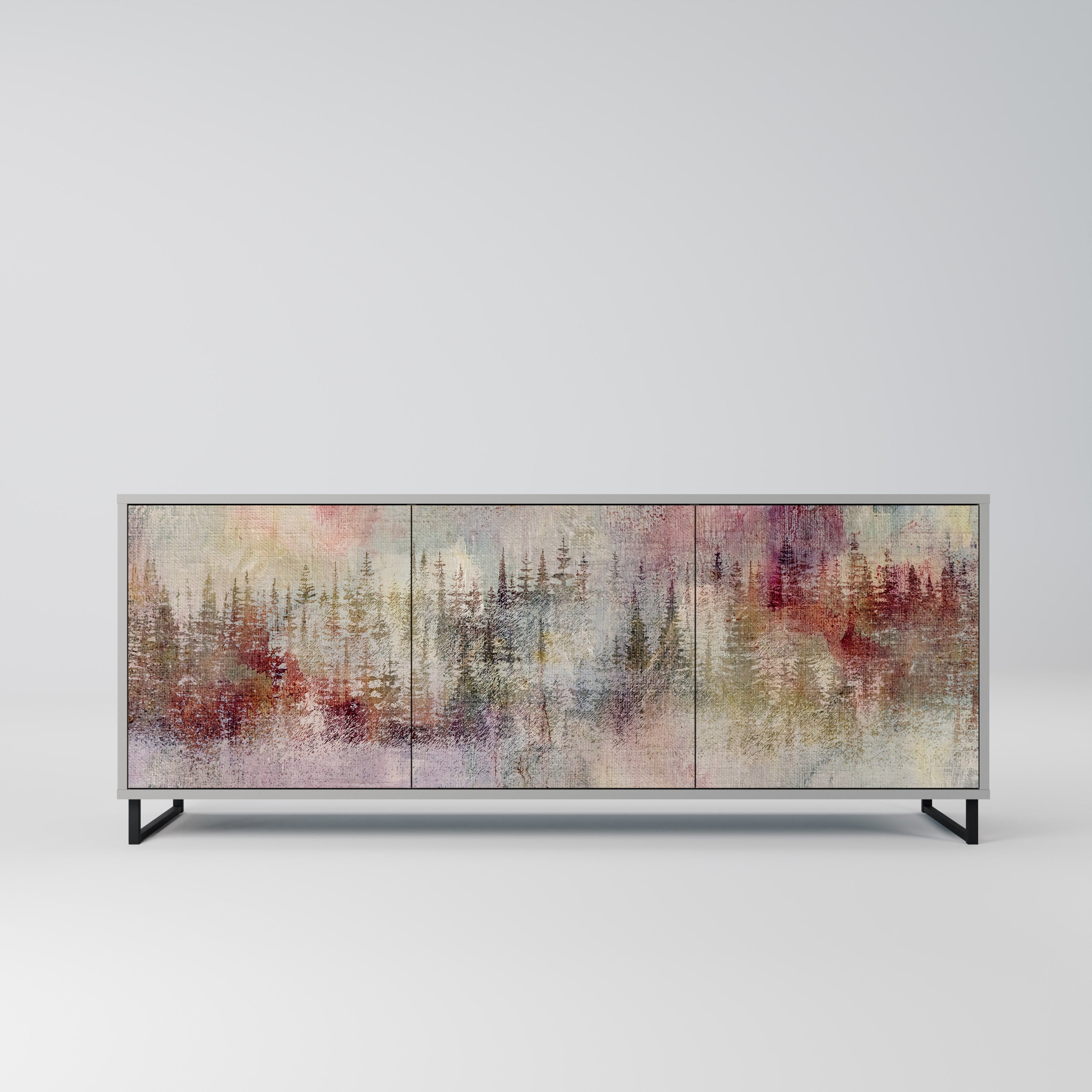 VEILED SUMMIT 3-türiges Sideboard in grauem Finish