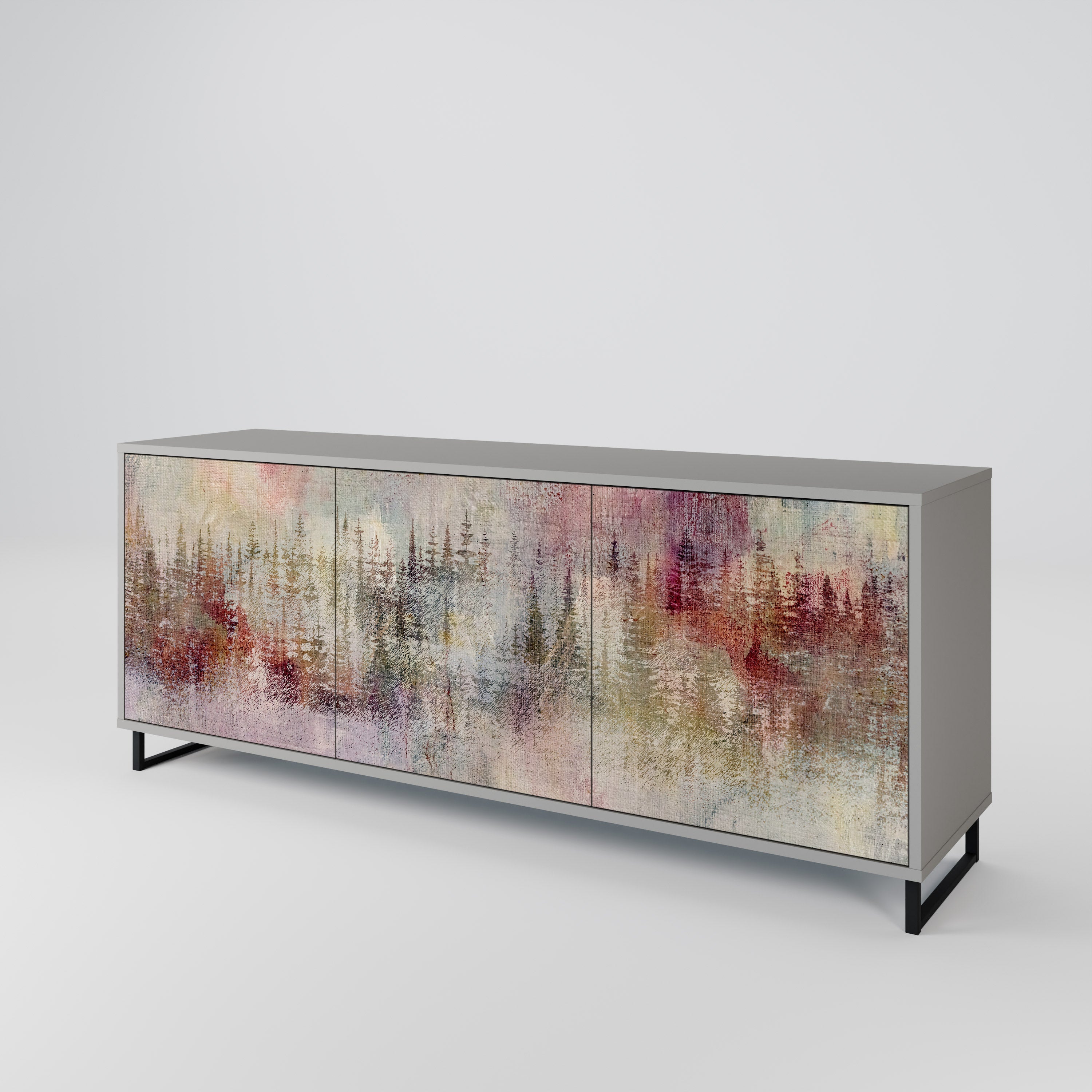 VEILED SUMMIT 3-türiges Sideboard in grauem Finish
