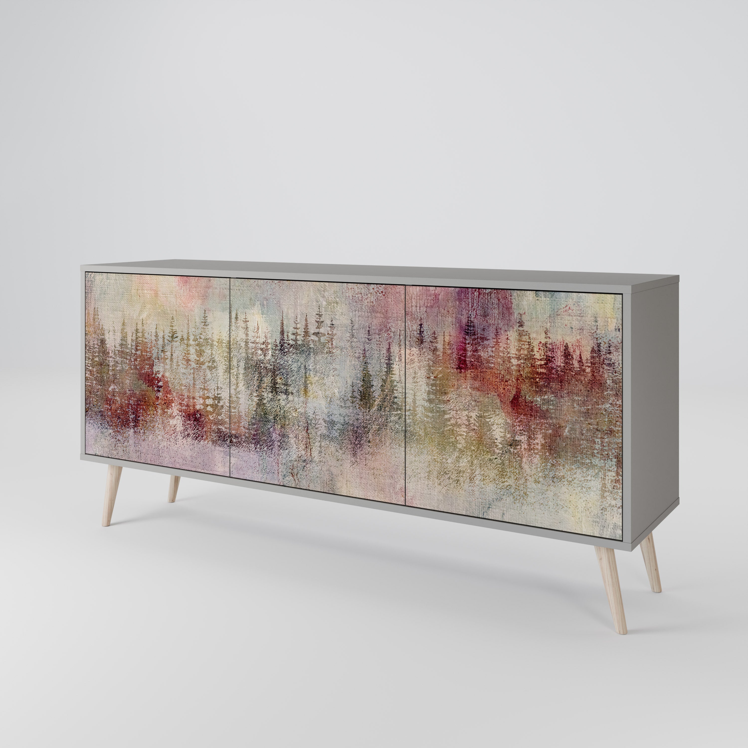 VEILED SUMMIT 3-türiges Sideboard in grauem Finish