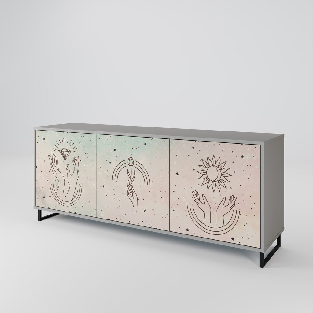 DELICATE BEAUTY 3-türiges Sideboard in grauer Ausführung