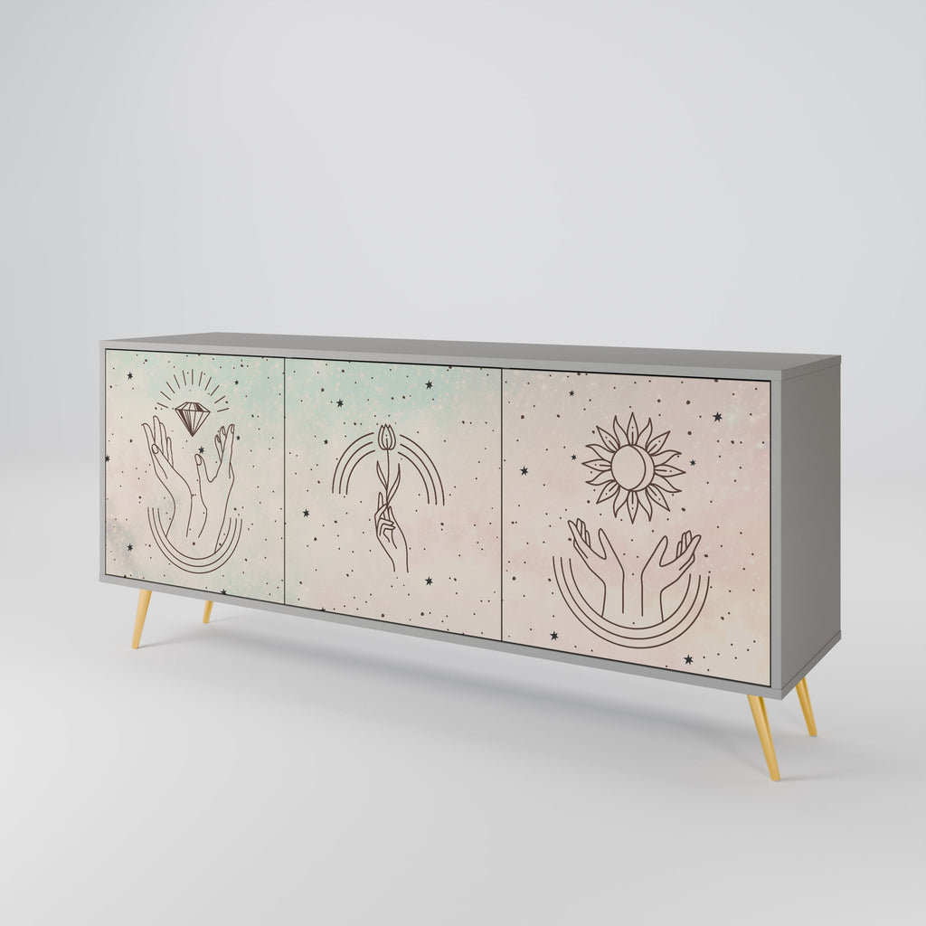 DELICATE BEAUTY 3-türiges Sideboard in grauer Ausführung