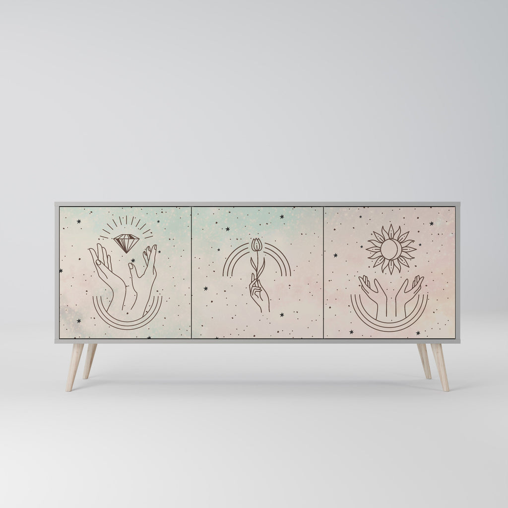 DELICATE BEAUTY 3-türiges Sideboard in grauer Ausführung