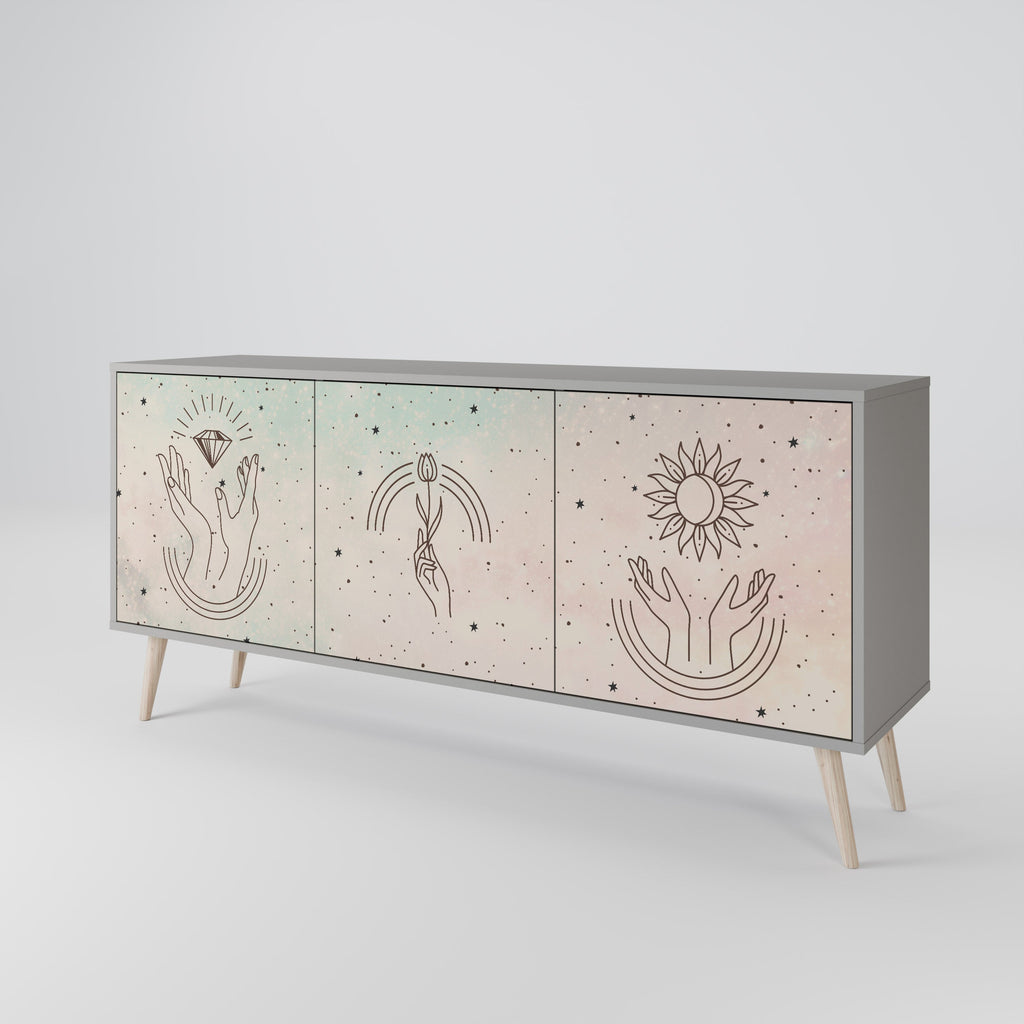 DELICATE BEAUTY 3-türiges Sideboard in grauer Ausführung