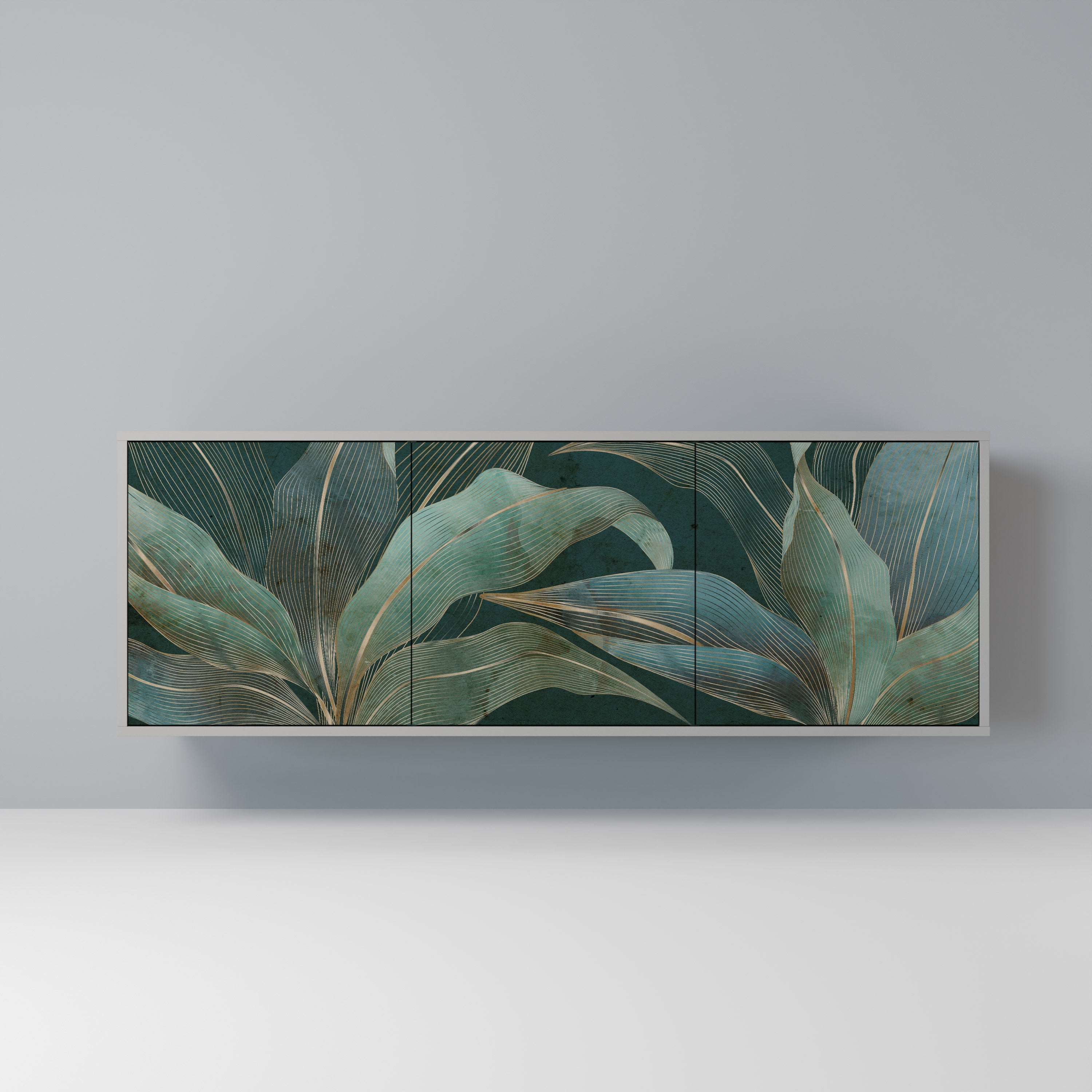 ROYAL GREEN Sideboard mit 3 Türen in grauem Finish