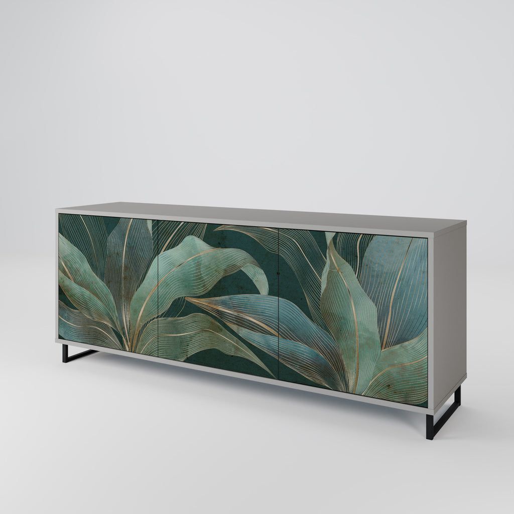 ROYAL GREEN Sideboard mit 3 Türen in grauem Finish