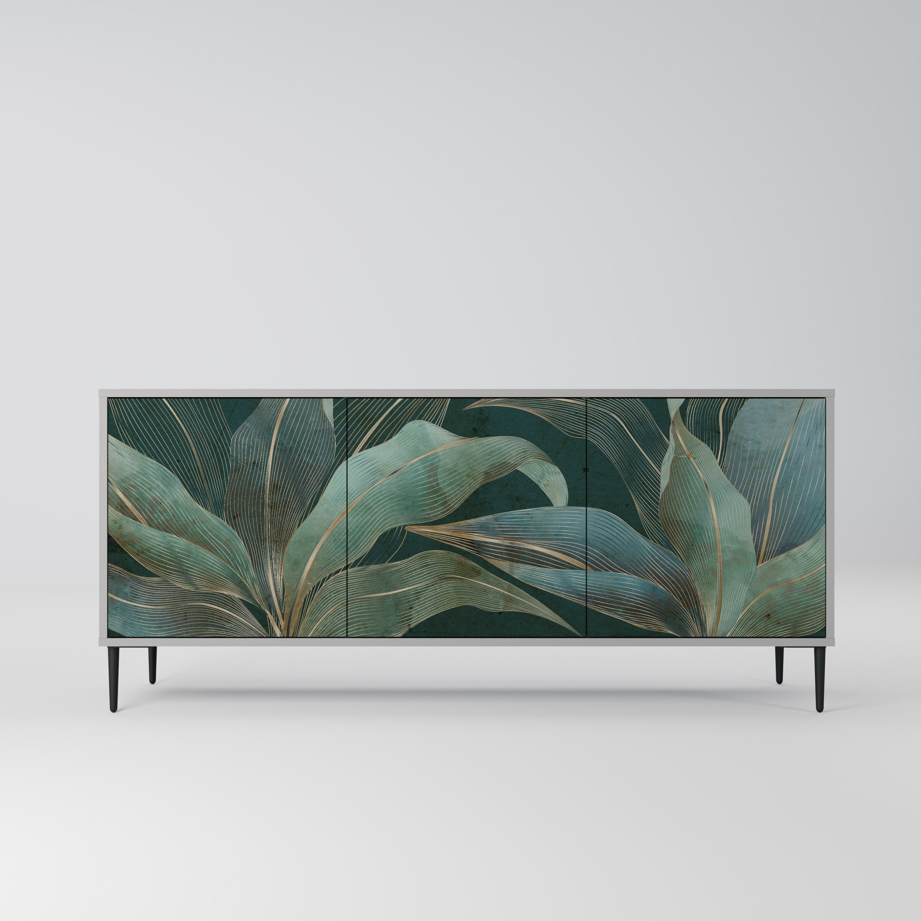 ROYAL GREEN Sideboard mit 3 Türen in grauem Finish
