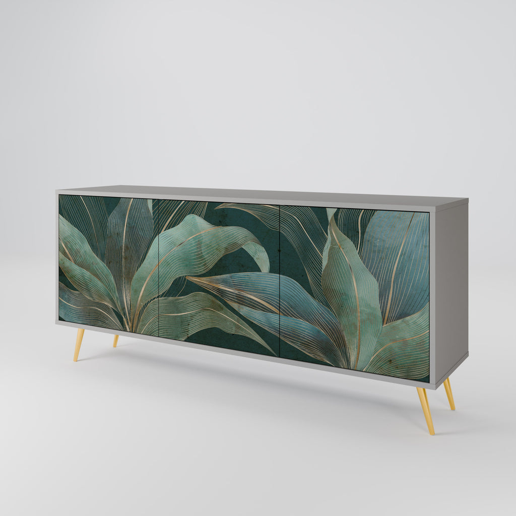ROYAL GREEN Sideboard mit 3 Türen in grauem Finish