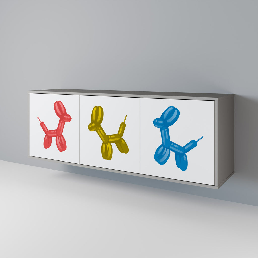 CHILDHOOD MEMORY Sideboard mit 3 Türen in grauer Ausführung