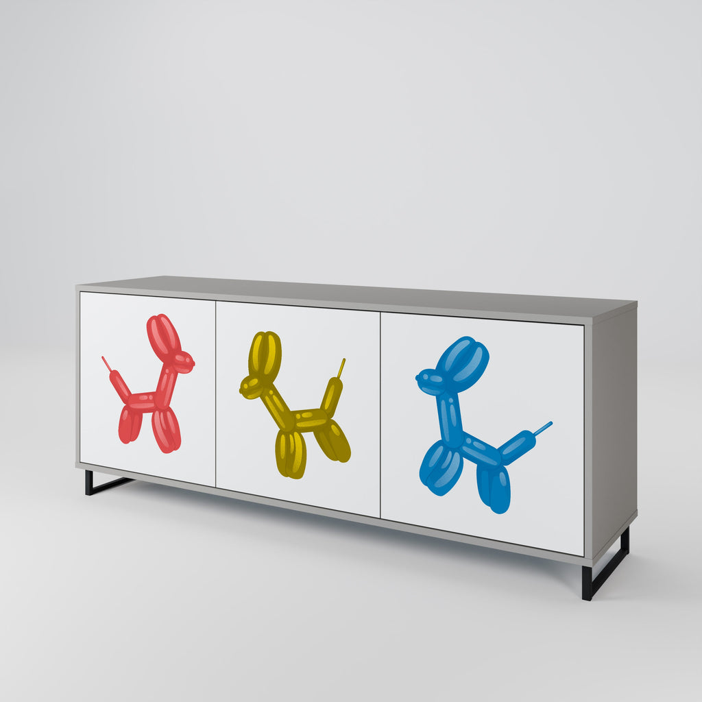 CHILDHOOD MEMORY Sideboard mit 3 Türen in grauer Ausführung