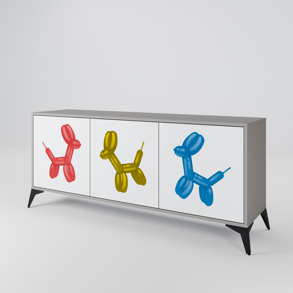CHILDHOOD MEMORY Sideboard mit 3 Türen in grauer Ausführung