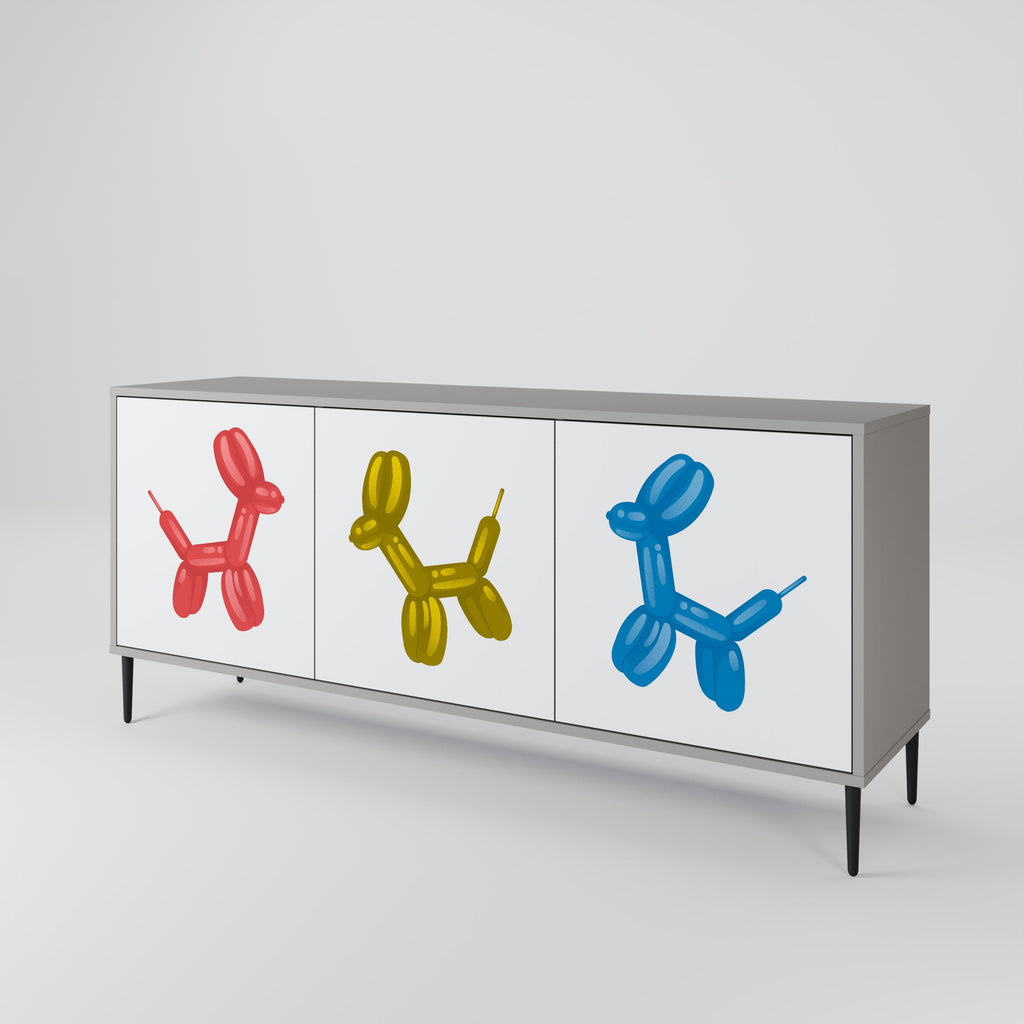 CHILDHOOD MEMORY Sideboard mit 3 Türen in grauer Ausführung