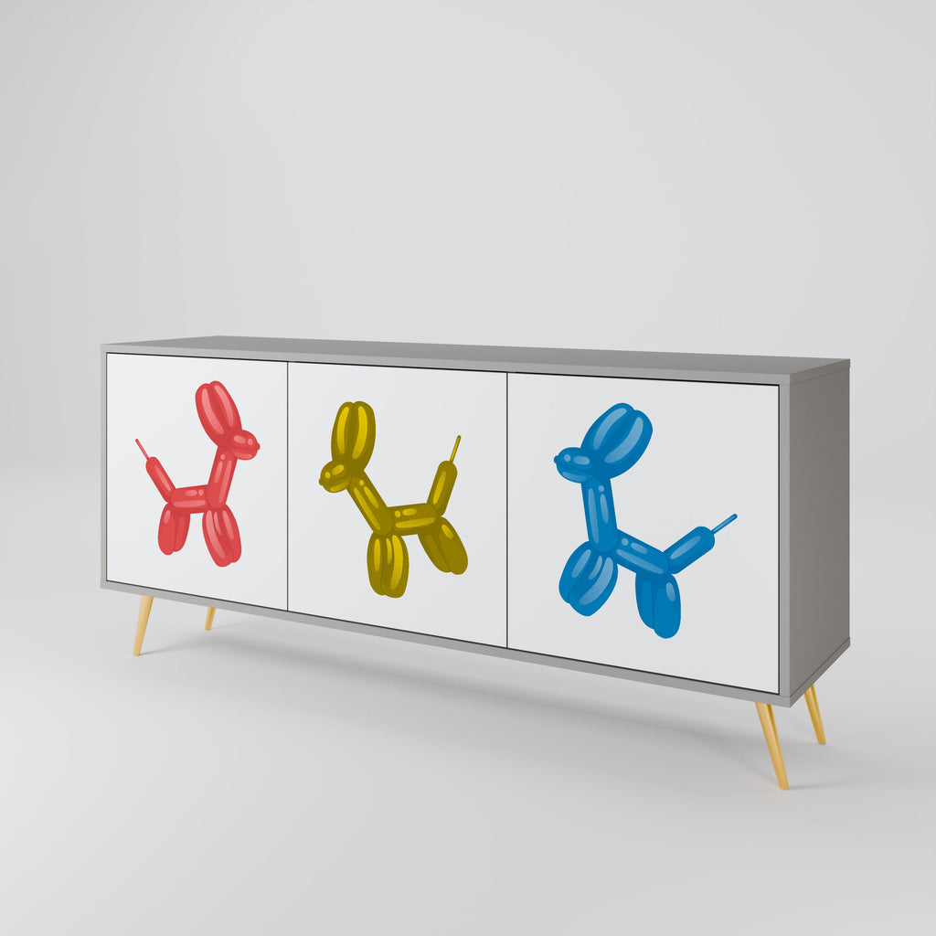 CHILDHOOD MEMORY Sideboard mit 3 Türen in grauer Ausführung