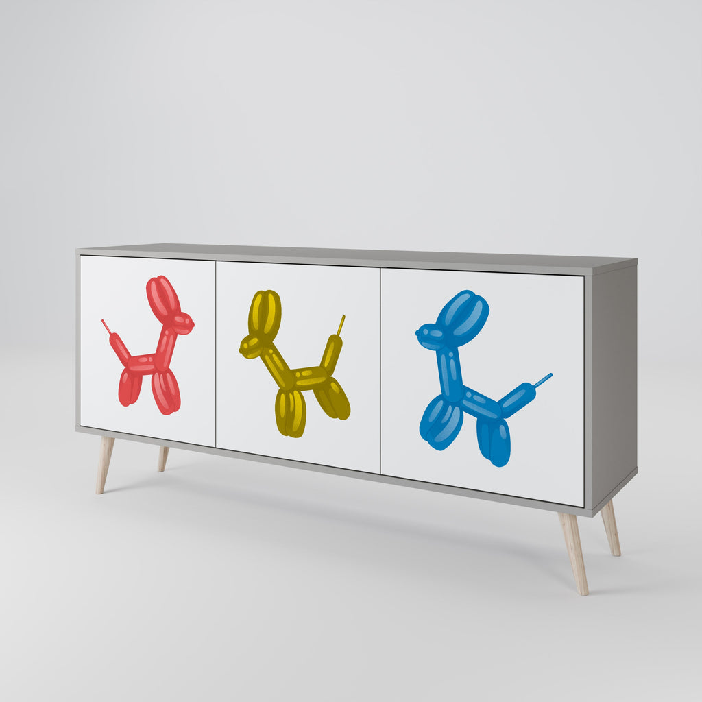 CHILDHOOD MEMORY Sideboard mit 3 Türen in grauer Ausführung