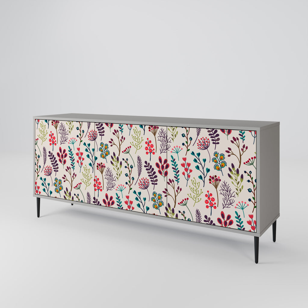 AUTUMN SUNDRIES Sideboard mit 3 Türen in grauem Finish