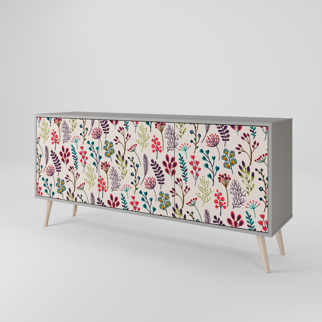 AUTUMN SUNDRIES Sideboard mit 3 Türen in grauem Finish