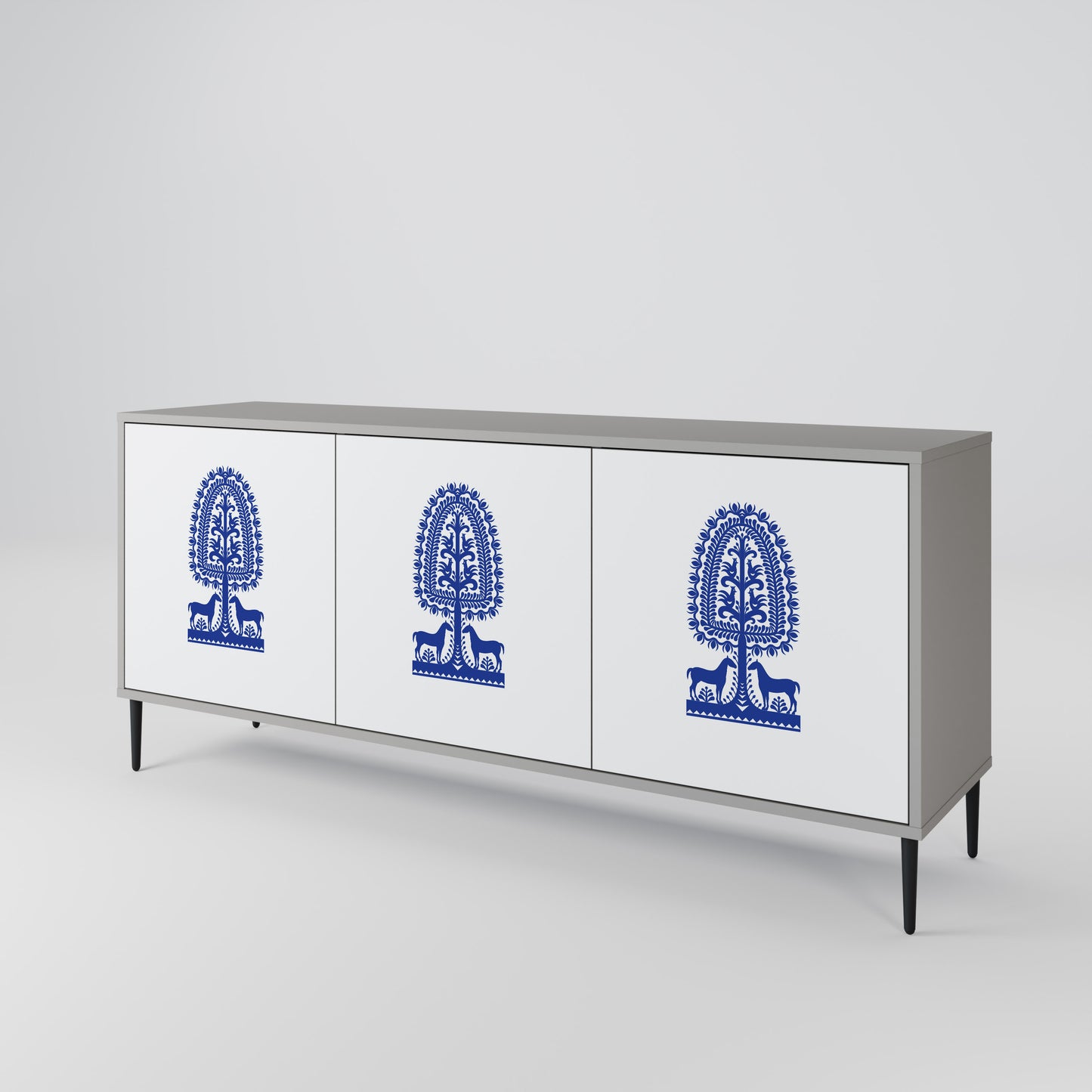 POLISH FOLK ART 3-türiges Sideboard