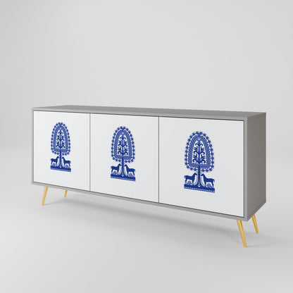 POLISH FOLK ART 3-türiges Sideboard