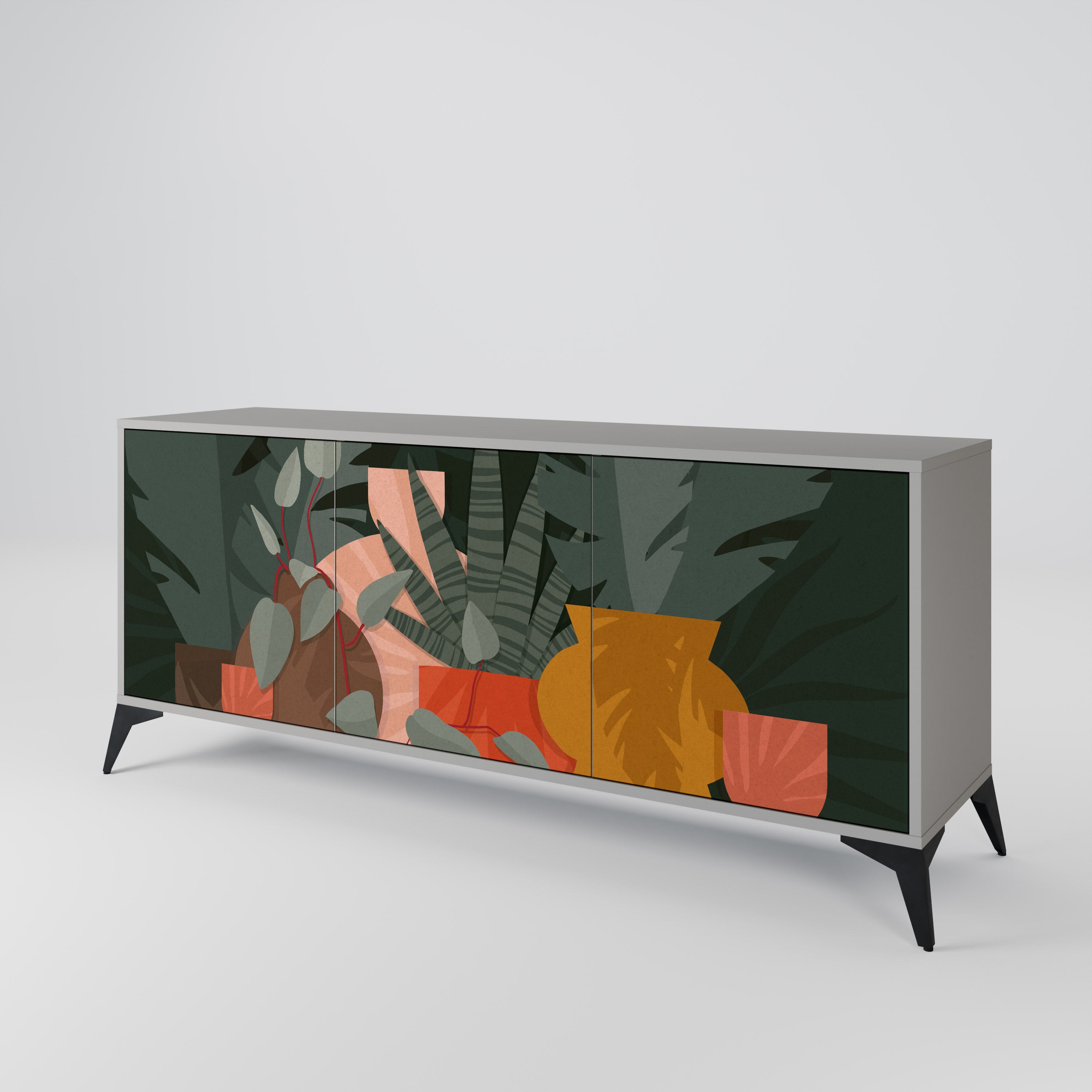 TROPICAL COMPOSITION 3-Door Sideboard