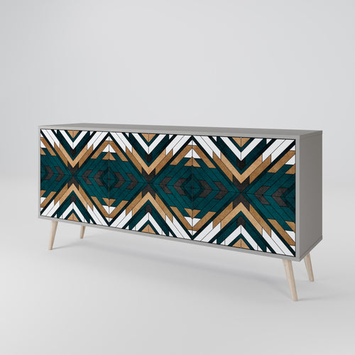 ARTISTIC GEOMETRY Sideboard mit 3 Türen in Grau