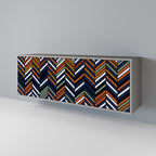 VIBRANT PATCHWORK Sideboard mit 3 Türen in Grau