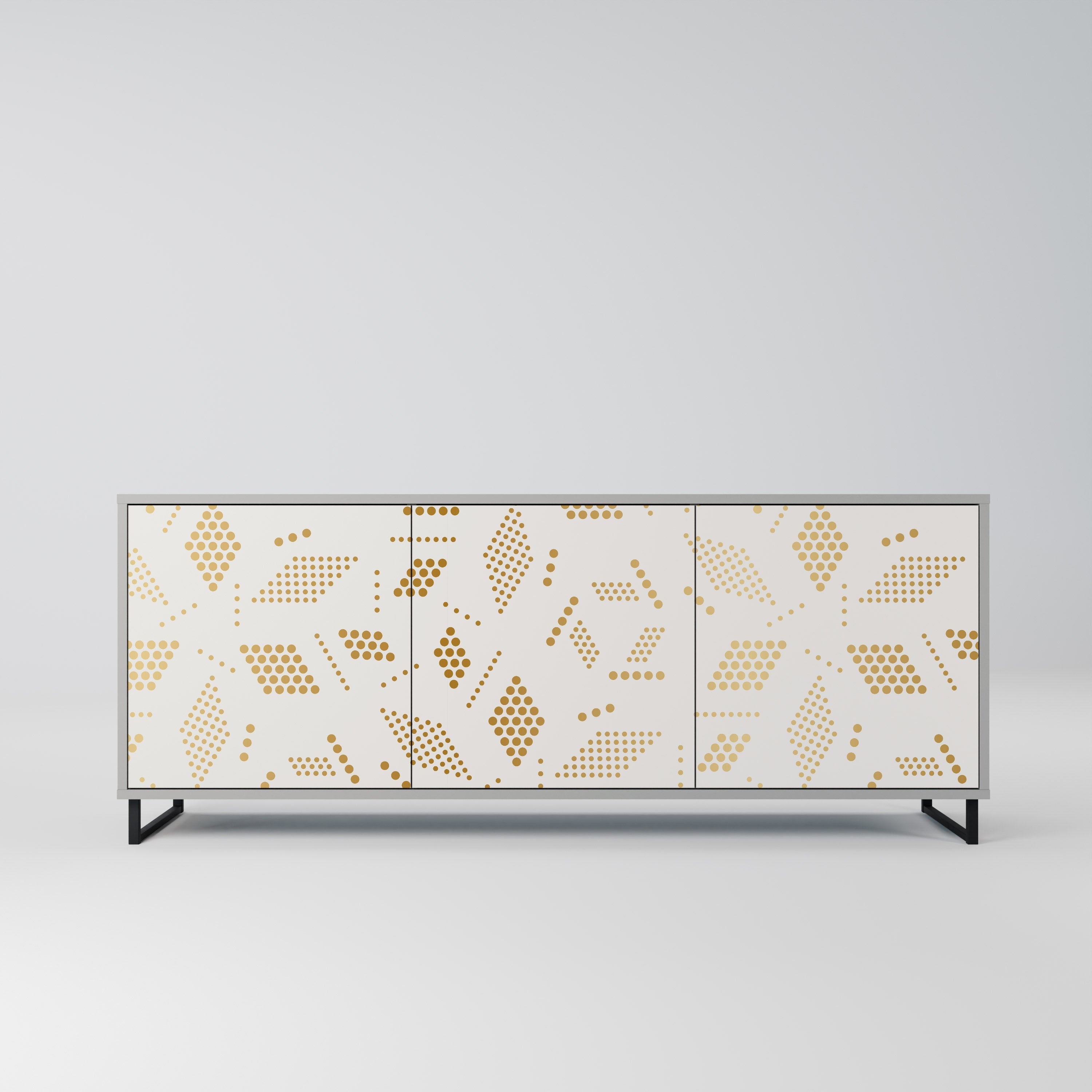 SPOTTED DAZE 3-Door Sideboard in Grey Finish