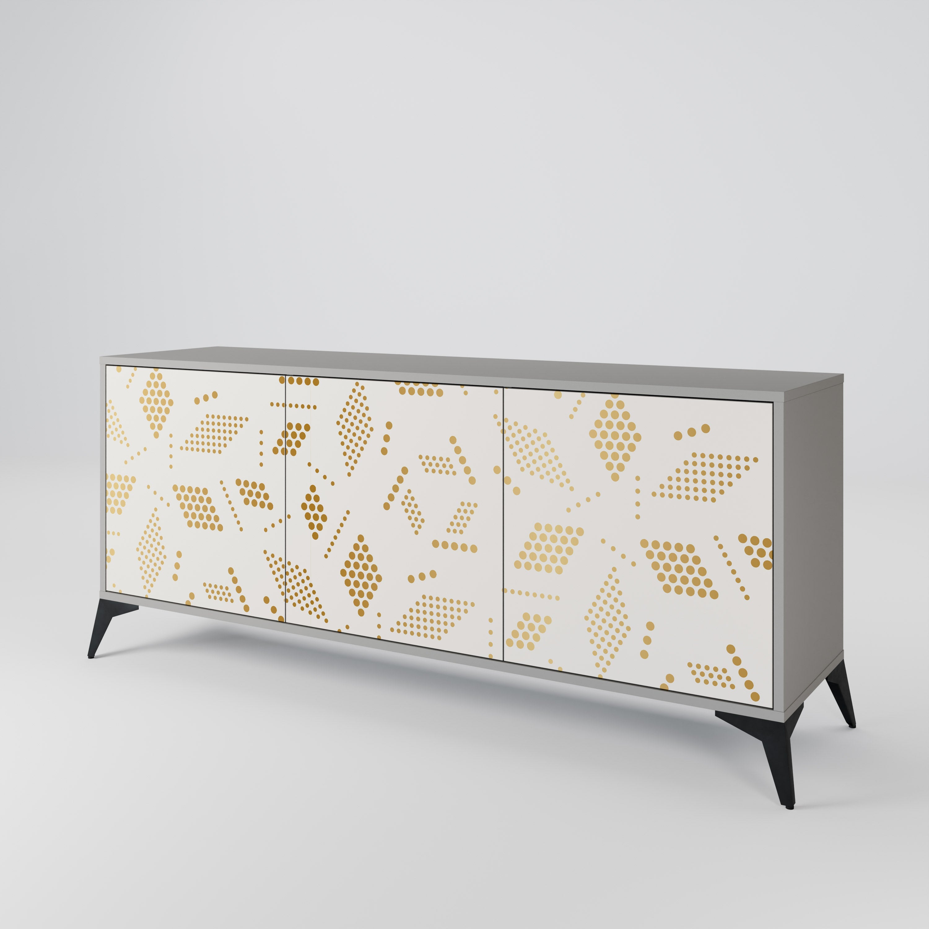 SPOTTED DAZE 3-Door Sideboard in Grey Finish