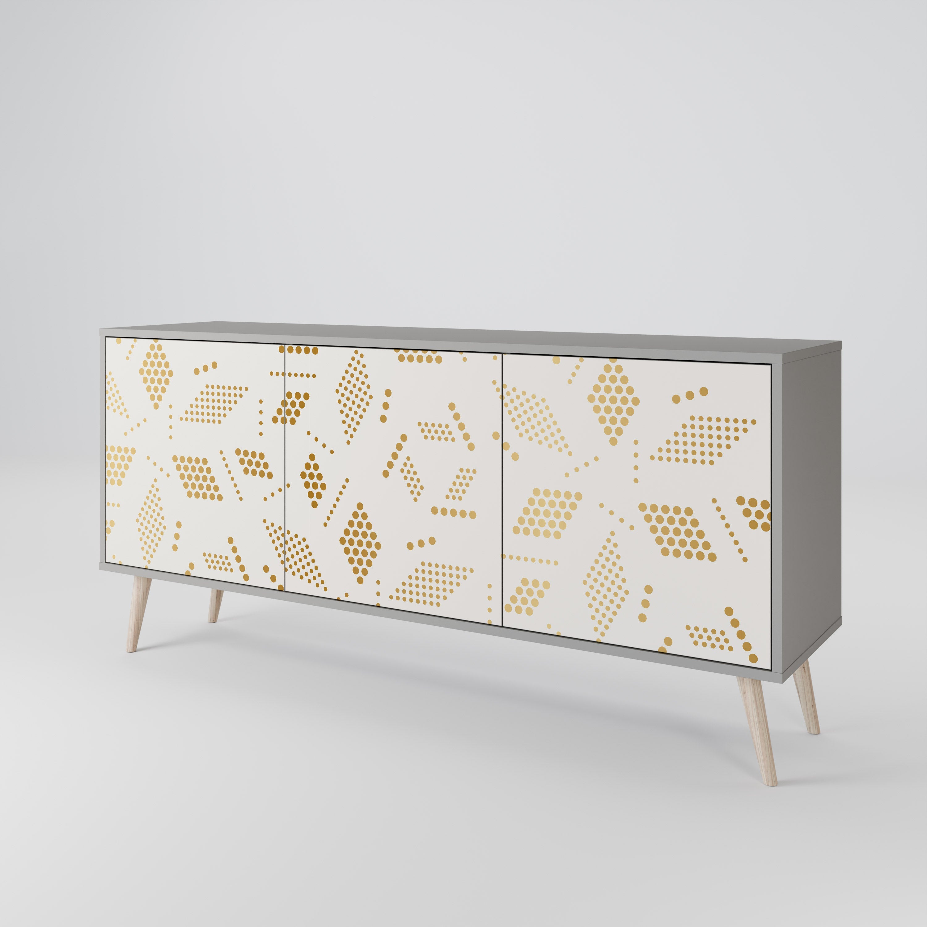 SPOTTED DAZE 3-Door Sideboard in Grey Finish