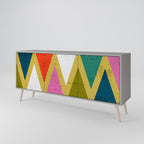 COLORFUL TRIANGLES Sideboard mit 3 Türen in Grau
